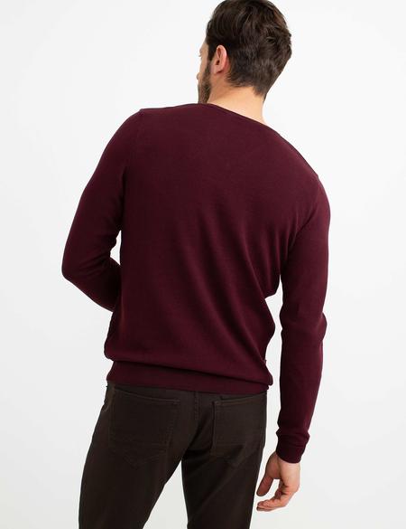 Bordo Slim Fit Triko Kazak - 50194833001