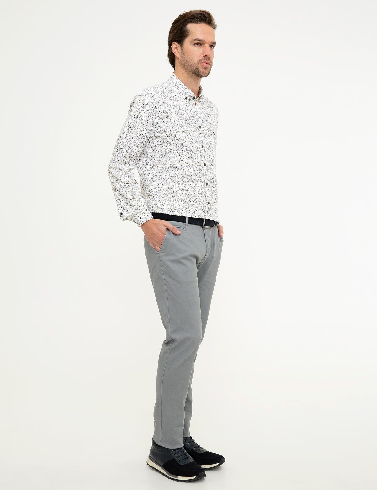 Gri Slim Fit Chino Pantolon - 50224126023