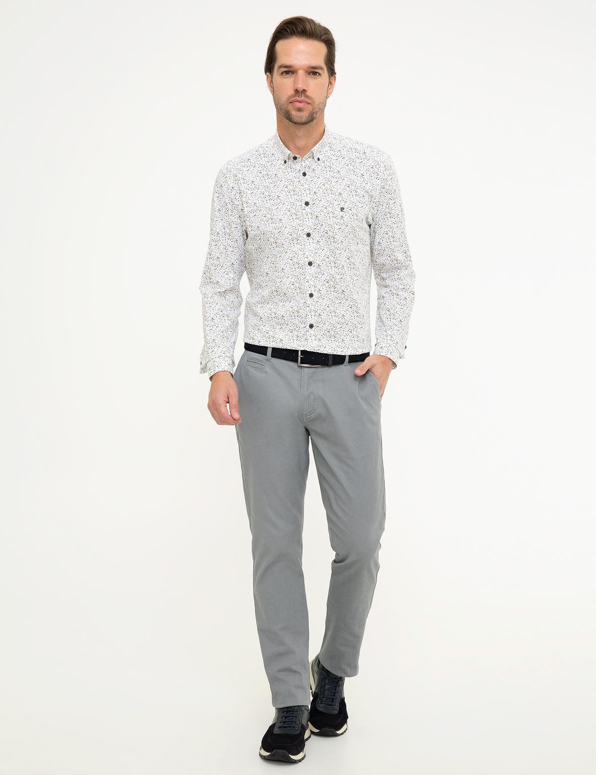 Gri Slim Fit Chino Pantolon