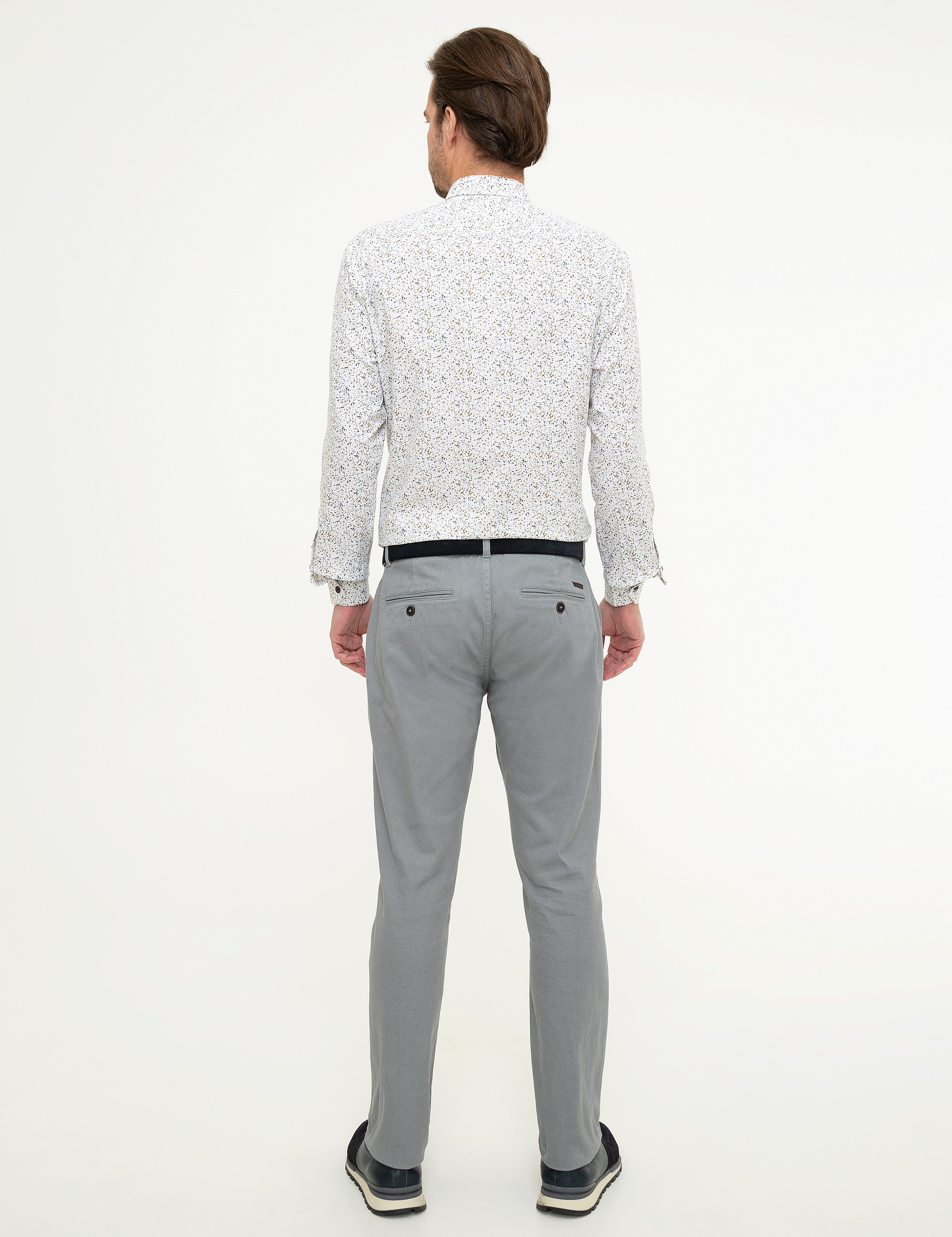 Gri Slim Fit Chino Pantolon - Image 3