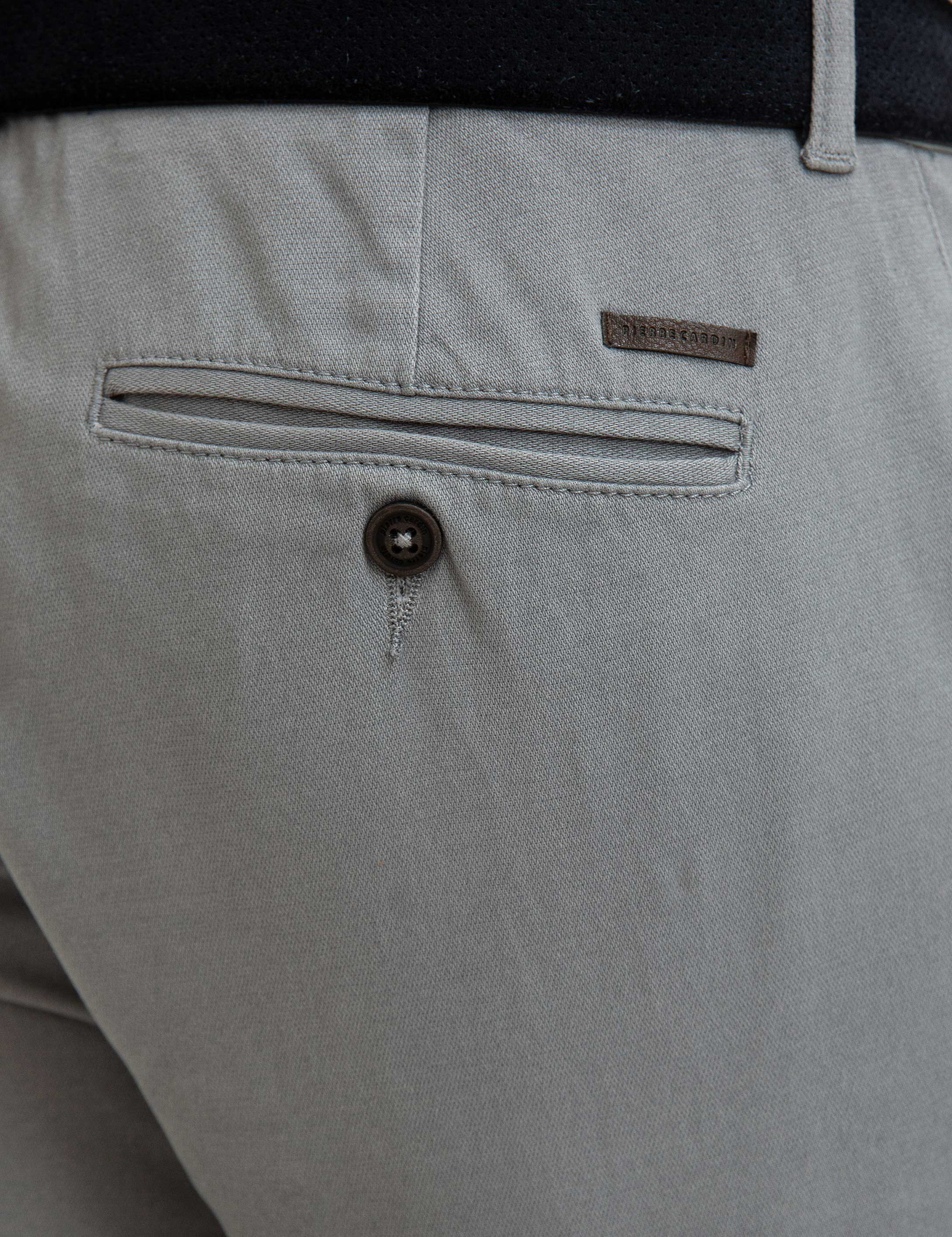 Gri Slim Fit Chino Pantolon - Image 4
