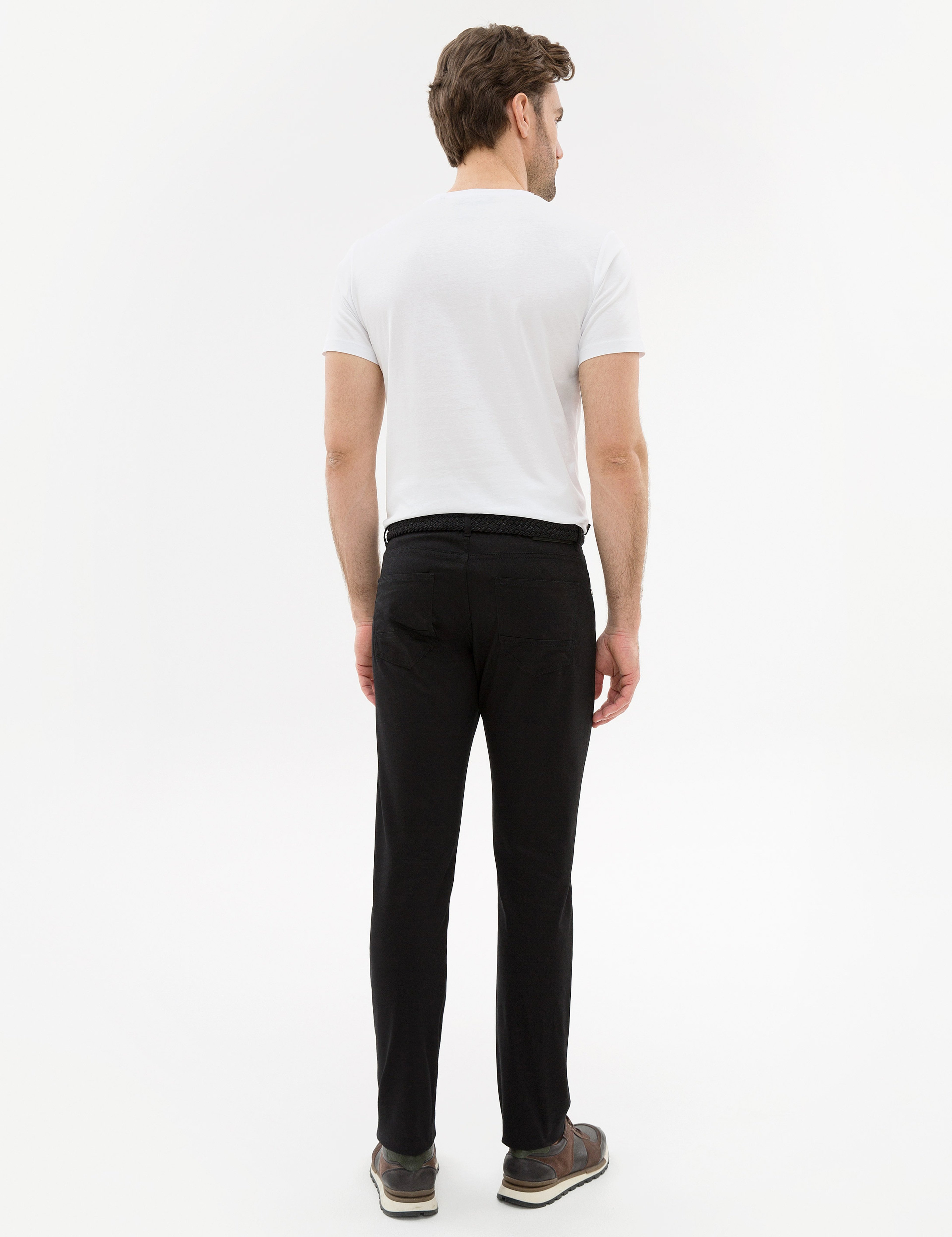 Siyah Slim Fit Kanvas Pantolon - Image 3