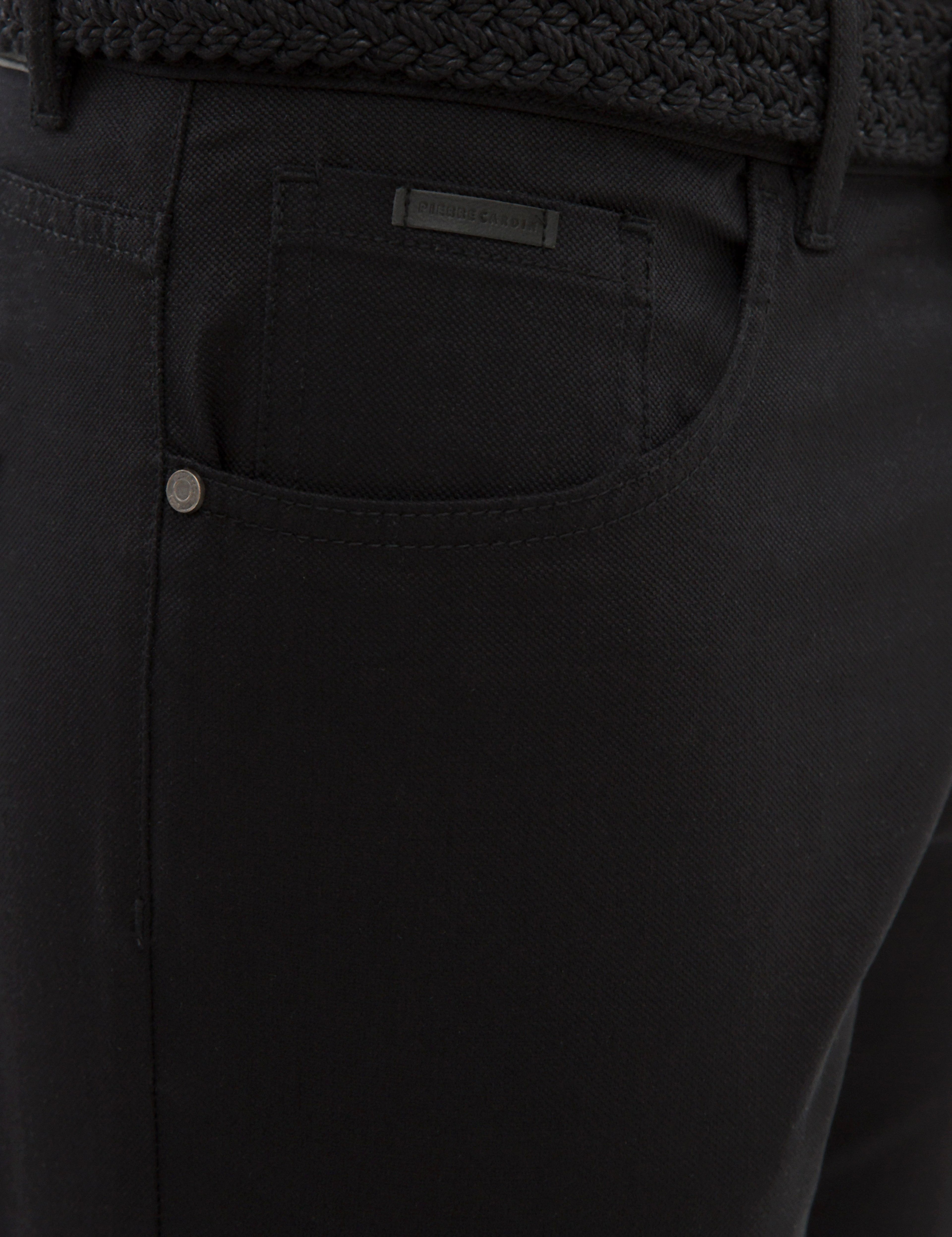 Siyah Slim Fit Kanvas Pantolon - Image 4