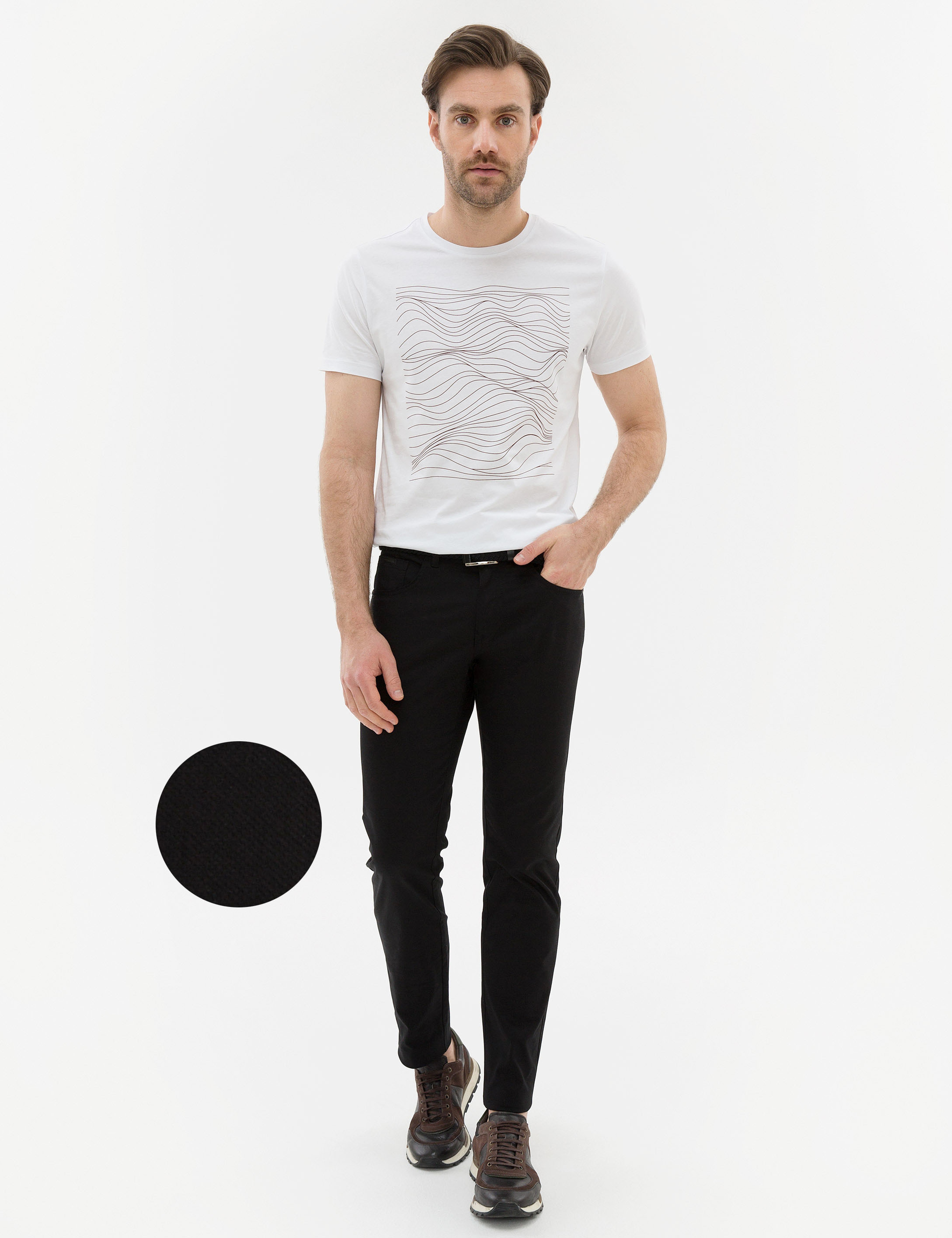 Siyah Slim Fit Kanvas Pantolon