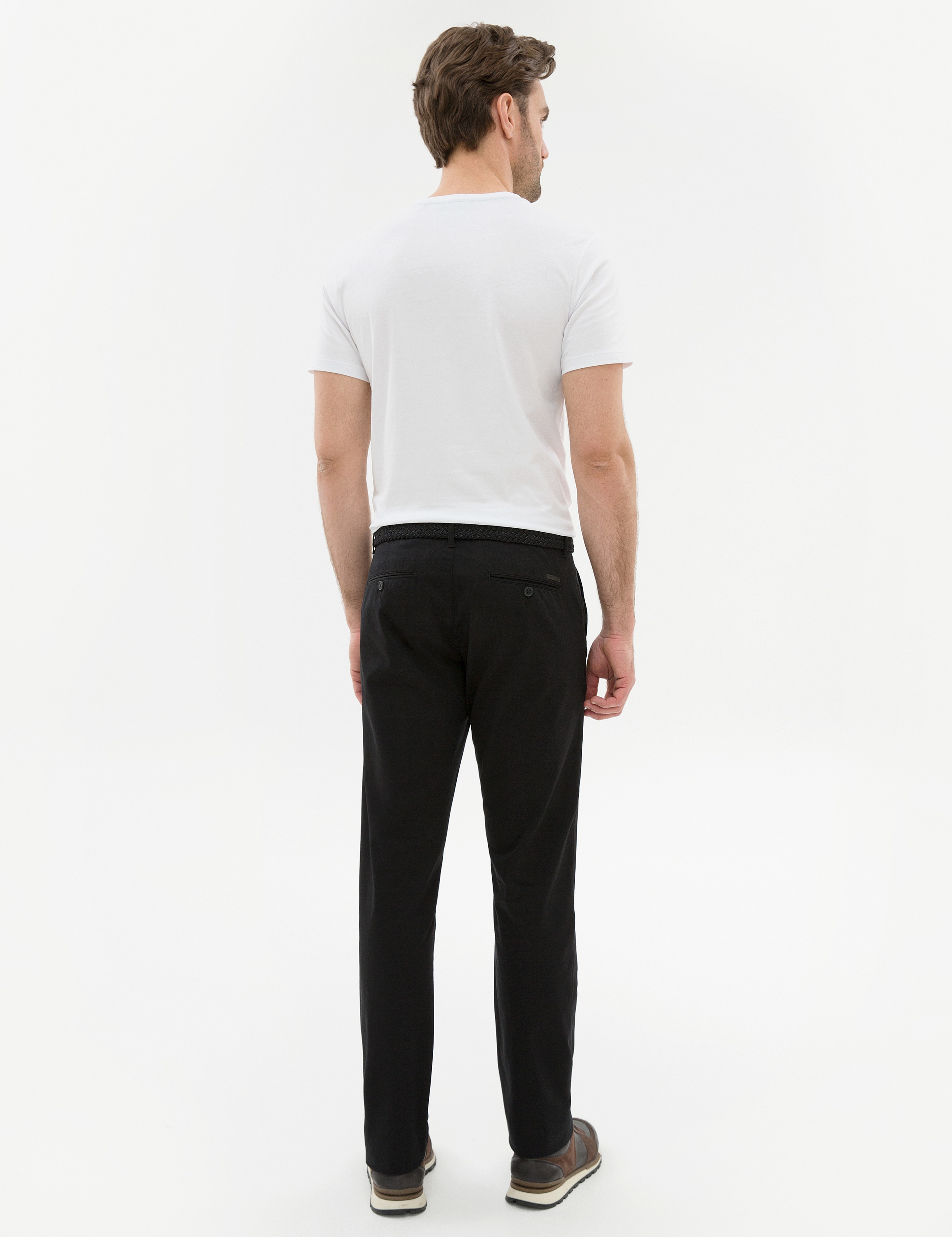 Siyah Regular Fit Chino Pantolon - Image 3