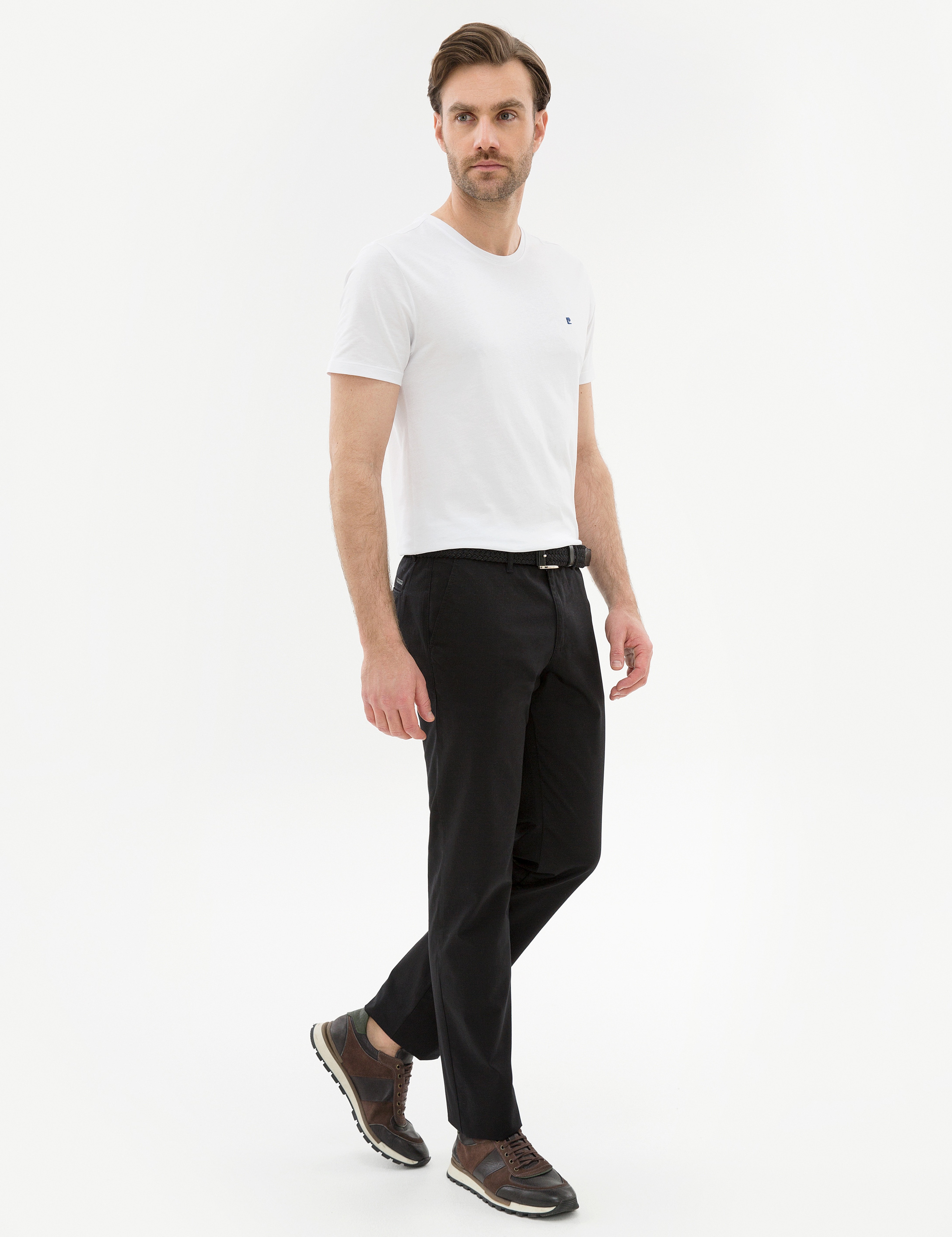 Siyah Regular Fit Chino Pantolon - Image 2