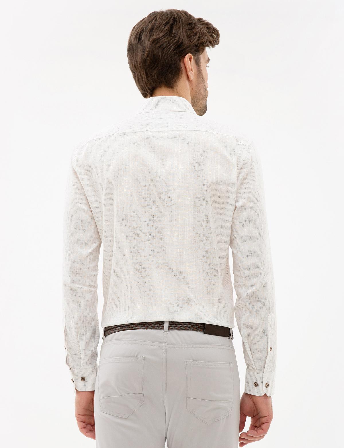 Bej Slim Fit Gömlek - 50223129029