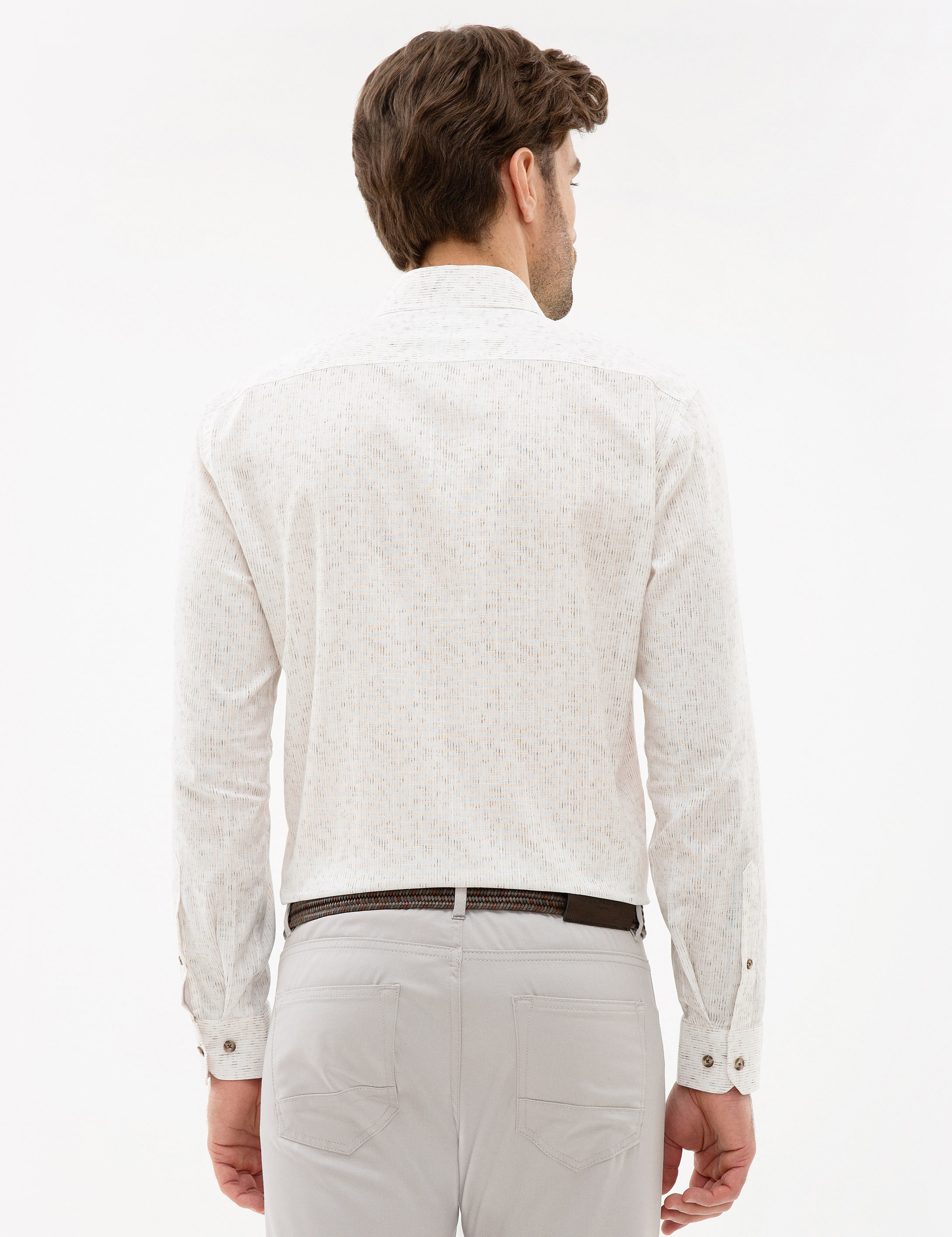 Bej Slim Fit Gömlek