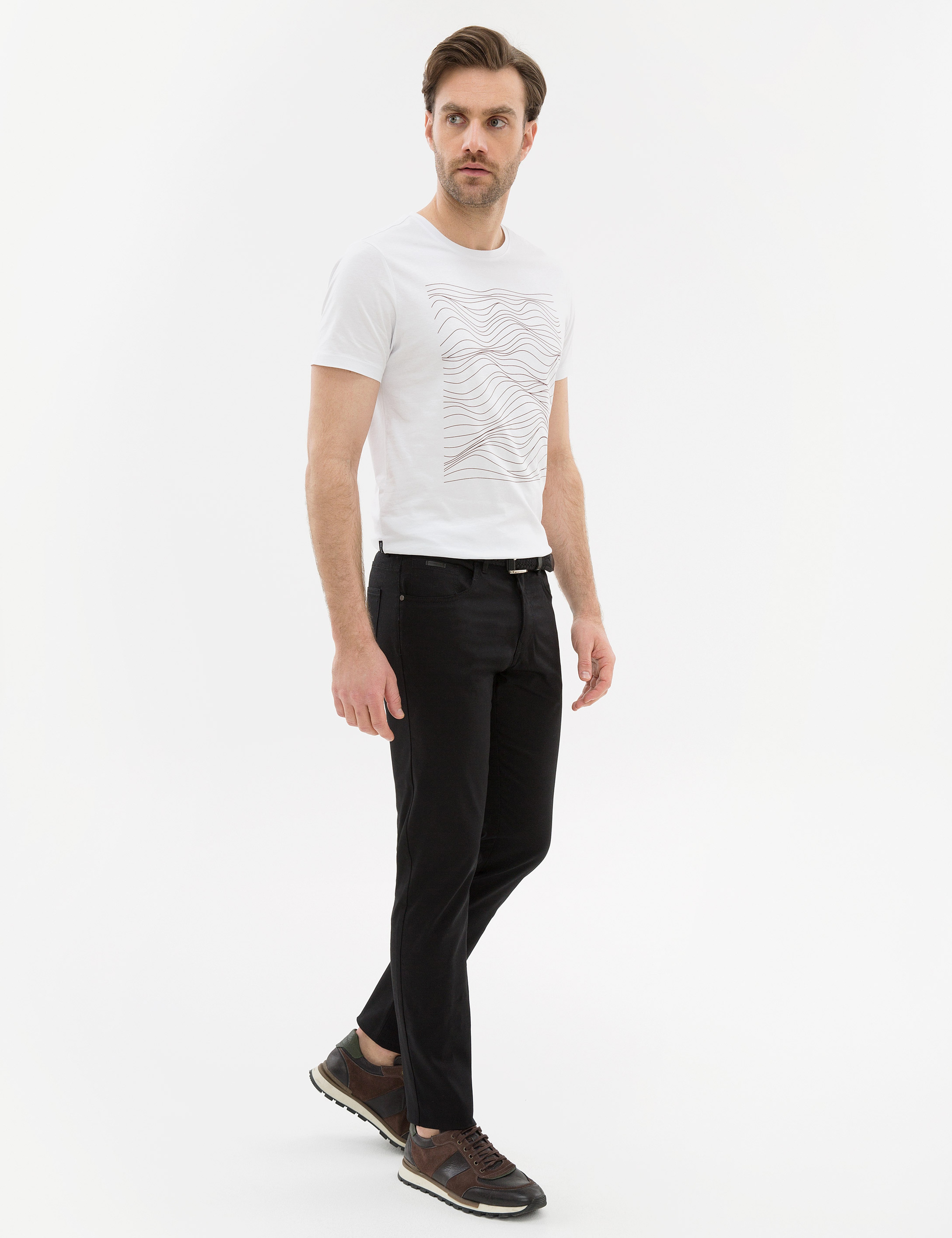 Siyah Slim Fit Kanvas Pantolon - Image 2