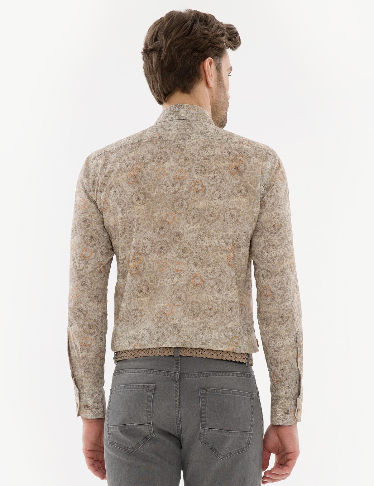 Bej Slim Fit Gömlek - 50223110001