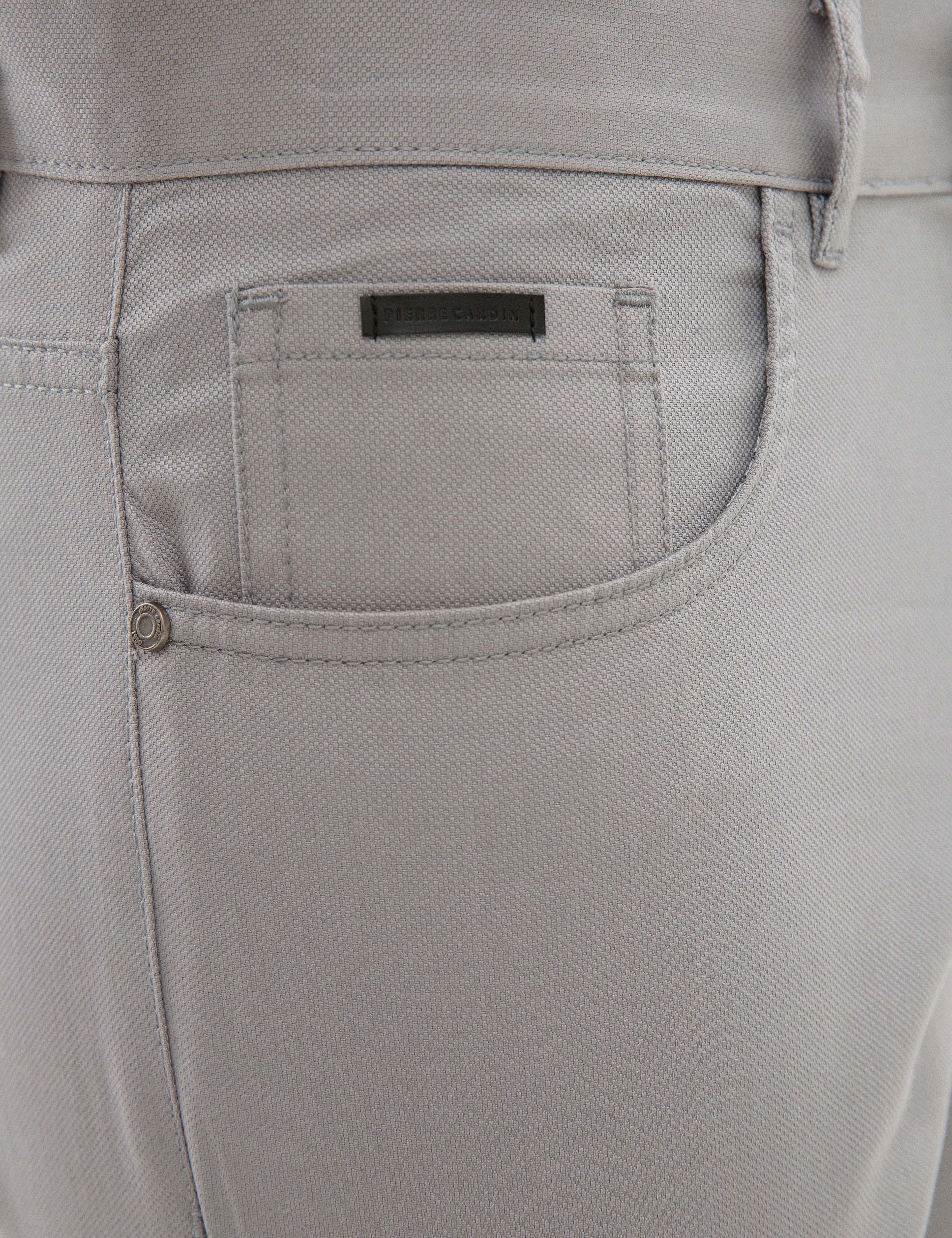 Gri Slim Fit Chino Pantolon - Image 4