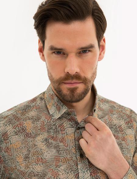 Haki Slim Fit Gömlek - 50223141014