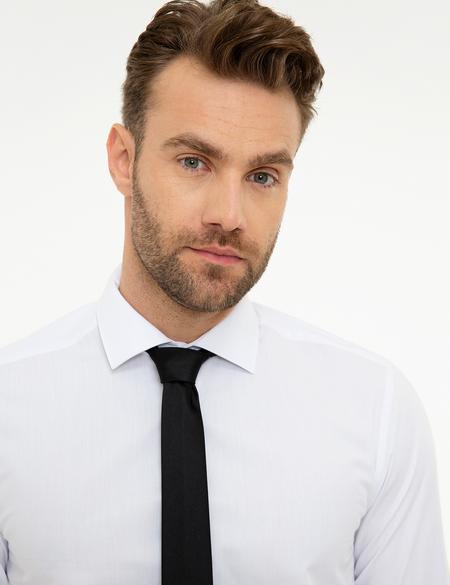 Beyaz Slim Fit Uzun Kollu Basic Gömlek - 50207637008