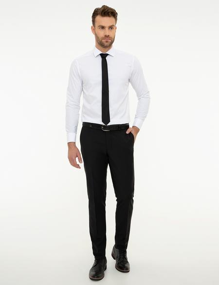 Beyaz Slim Fit Uzun Kollu Basic Gömlek - 50207637008