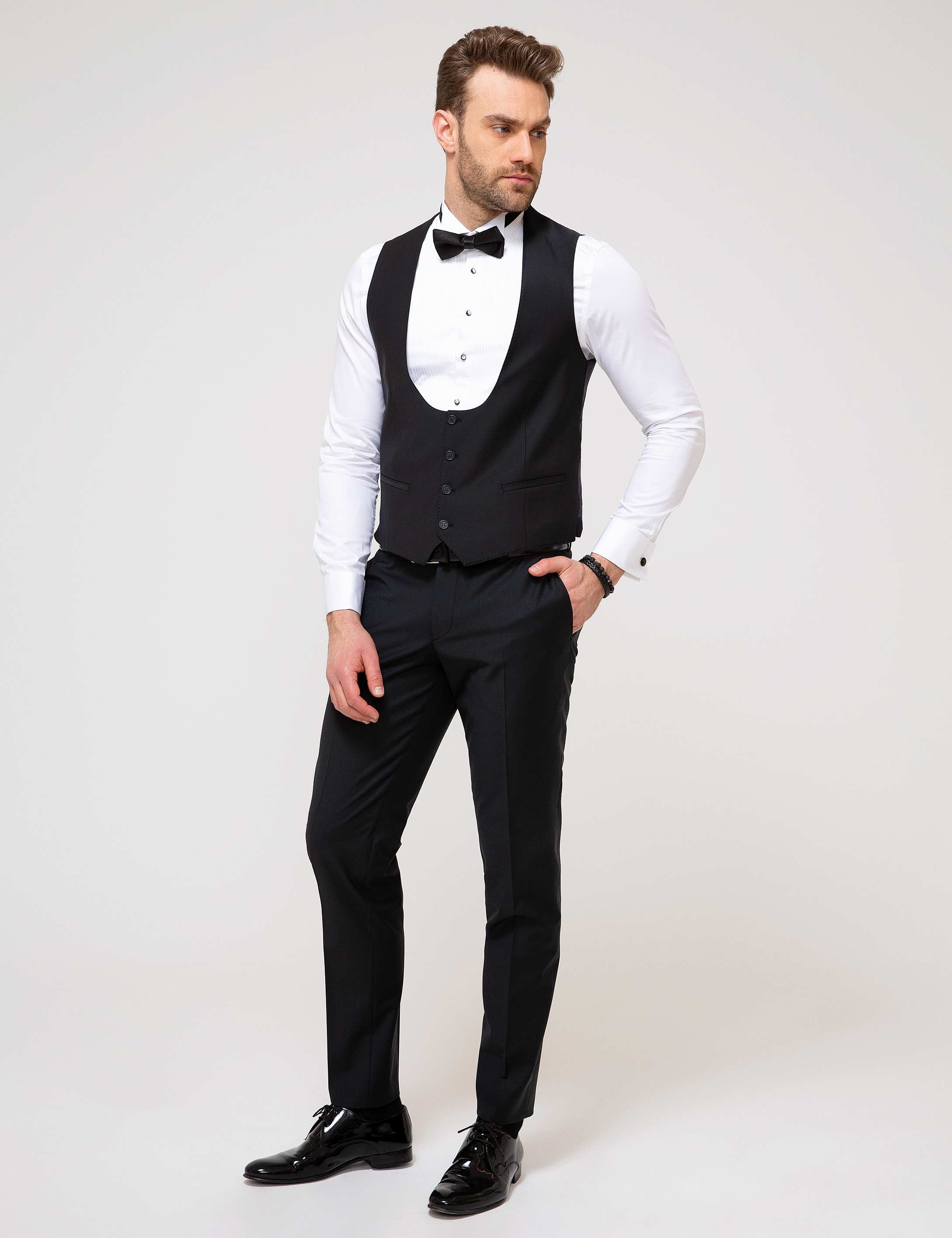 Gri Ex.Slim Damatlık Smokin - Image 3