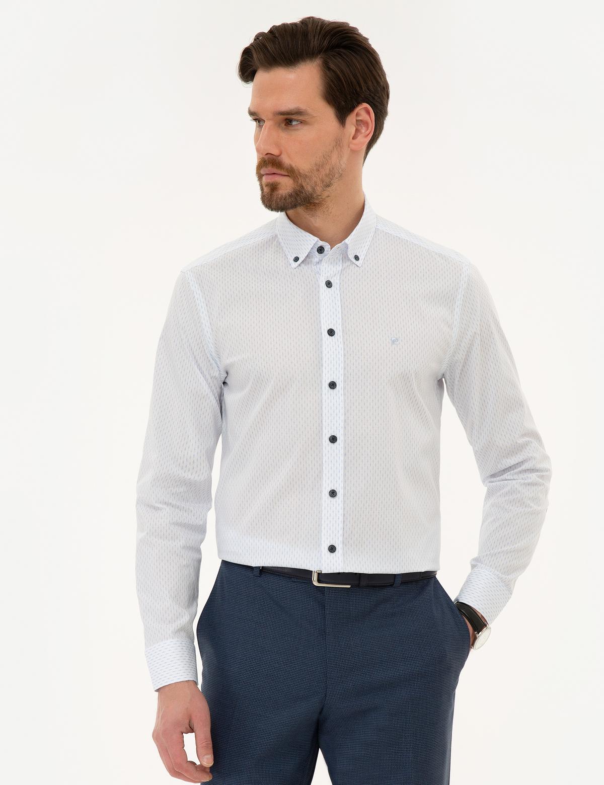 Açık Mavi Slim Fit Uzun Kollu Gömlek - 50221299017