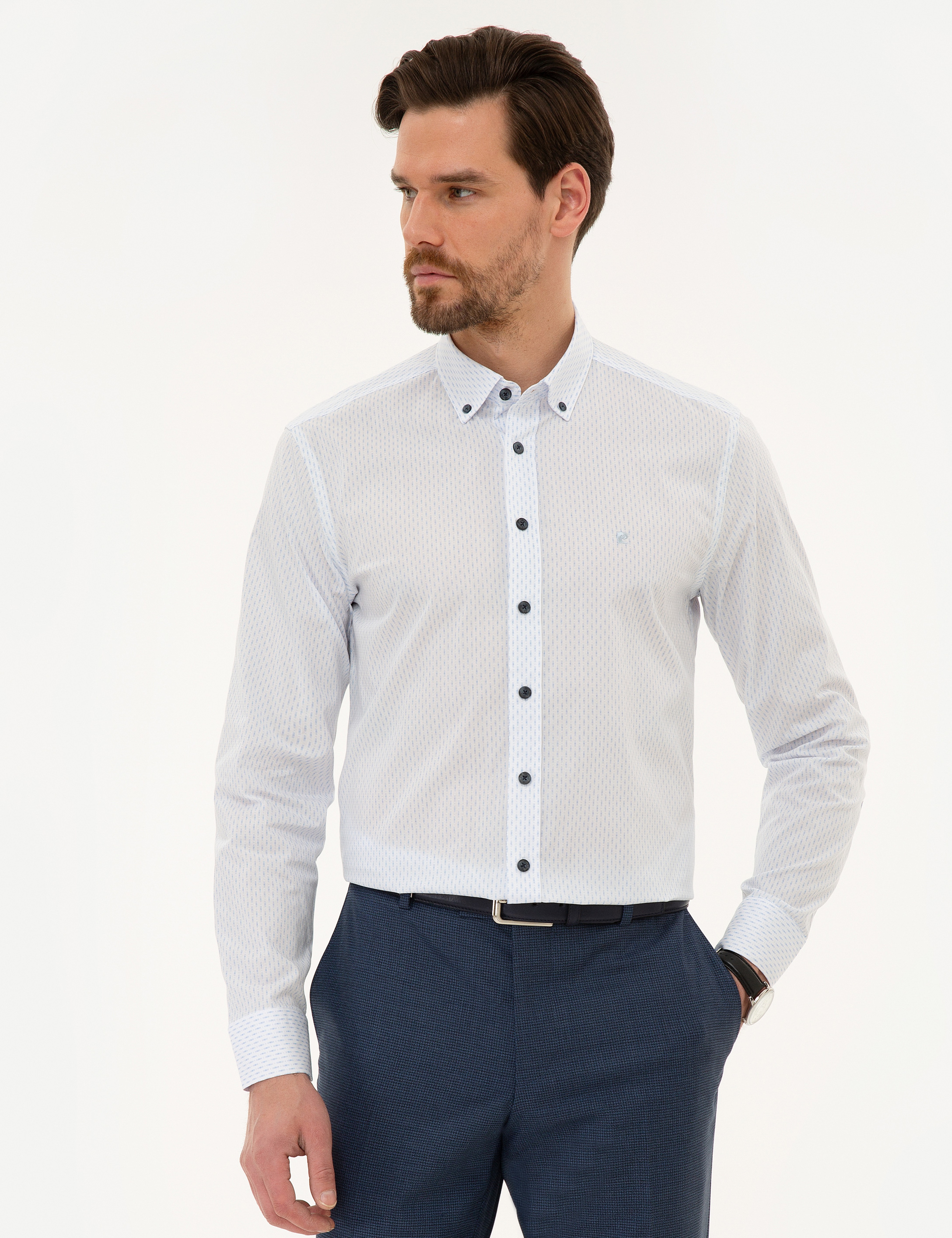 Açık Mavi Slim Fit Uzun Kollu Gömlek