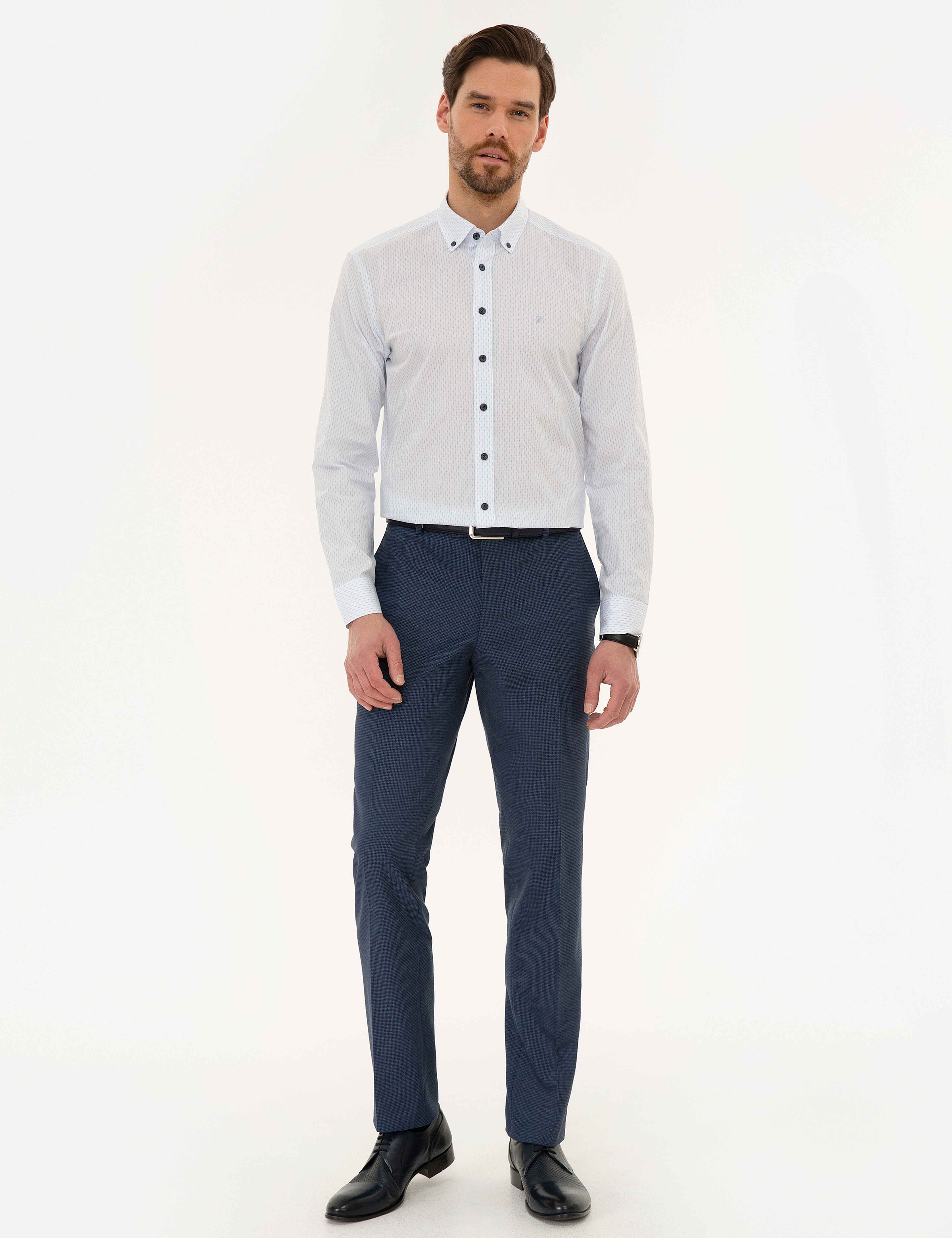 Açık Mavi Slim Fit Uzun Kollu Gömlek