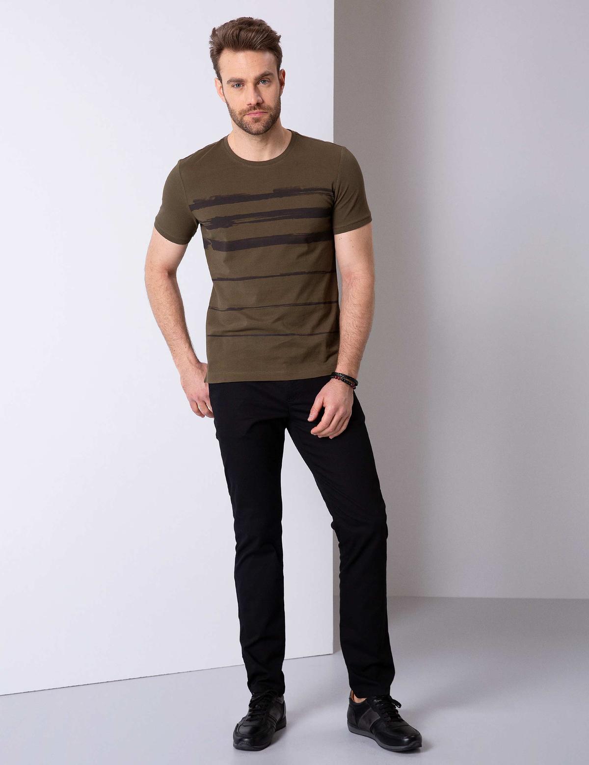 Haki Slim Fit Tişört - 50200155001