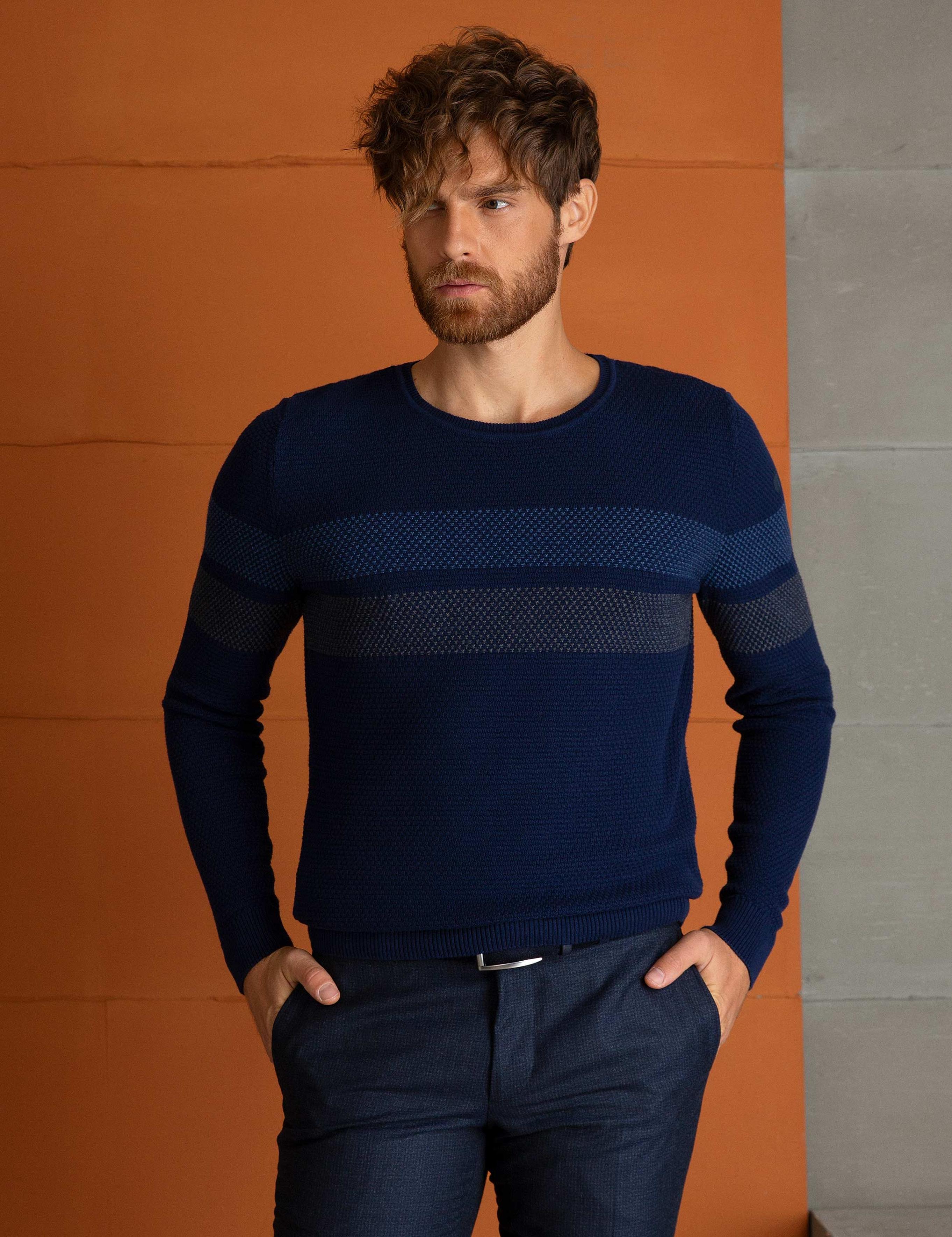 Lacivert Triko Kazak