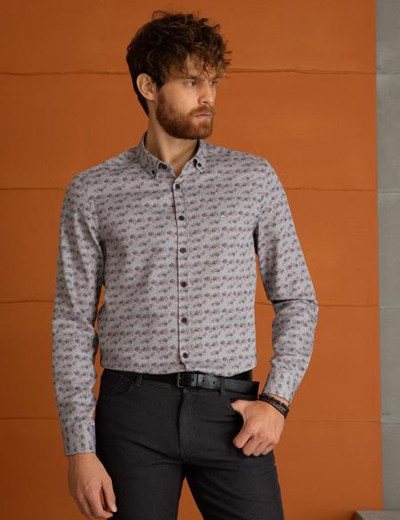 Gri Slim Fit Gömlek - 50194969002