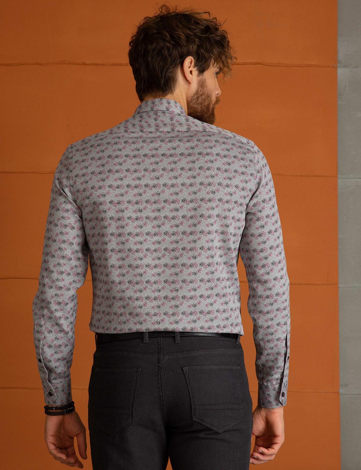 Gri Slim Fit Gömlek - 50194969002