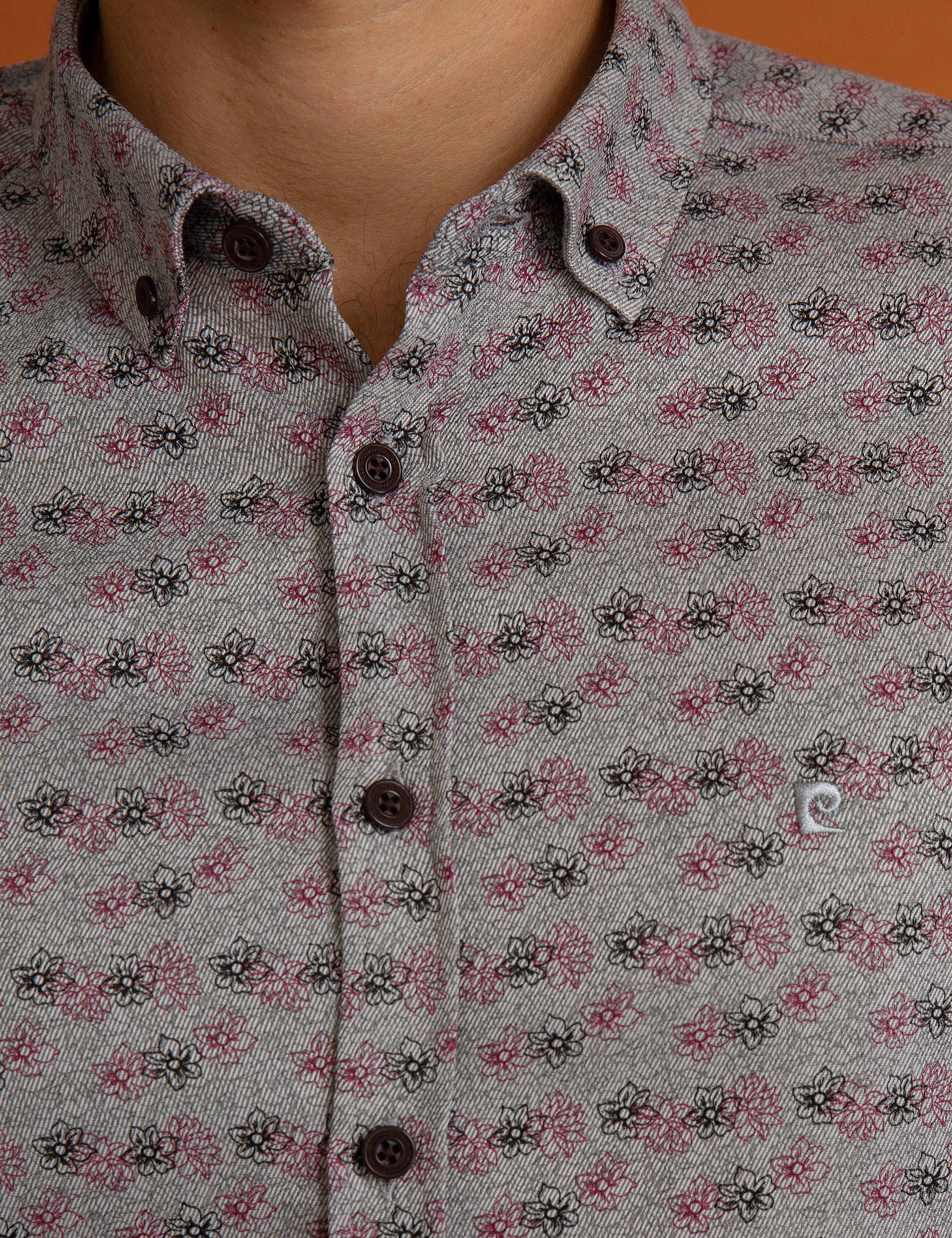 Gri Slim Fit Gömlek - Image 4