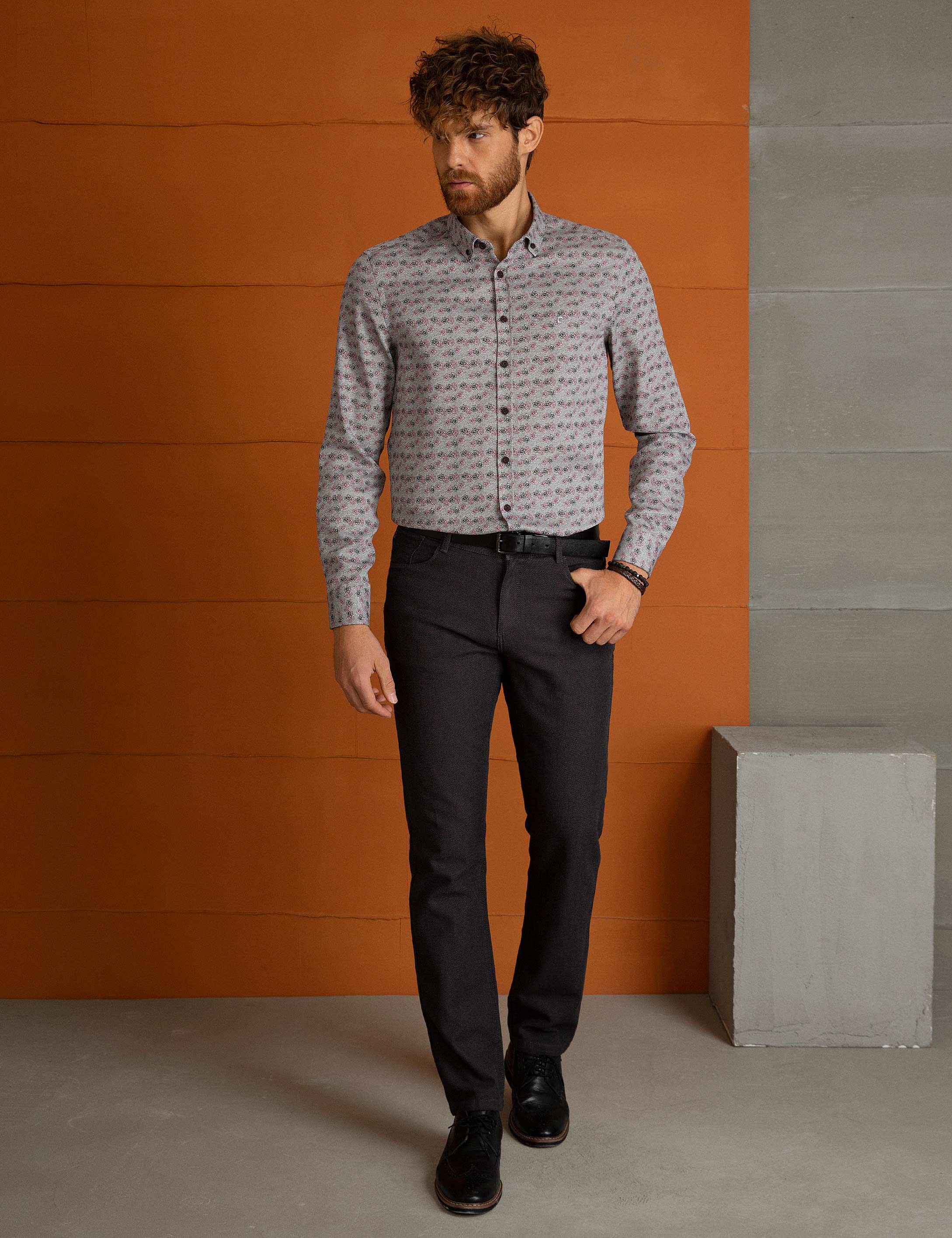 Gri Slim Fit Gömlek