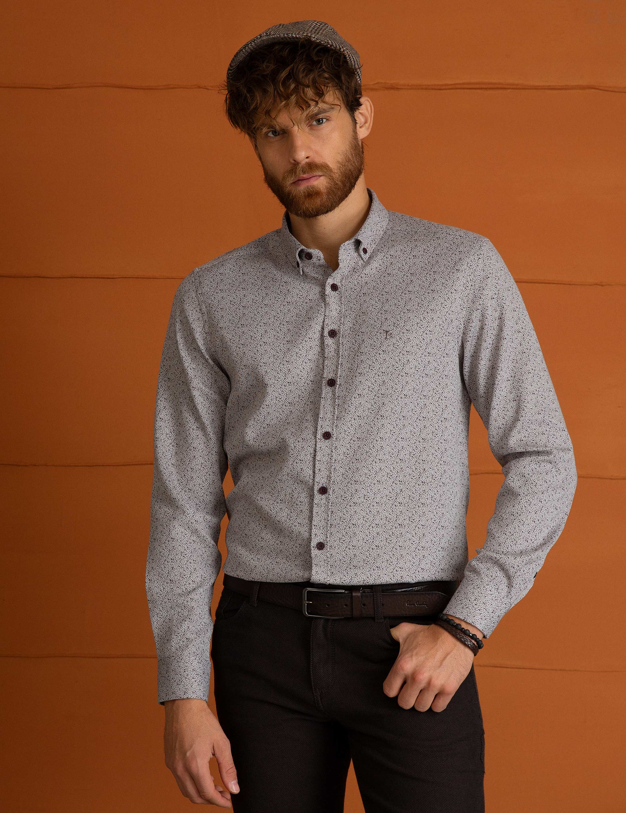 Bordo Slim Fit Gömlek