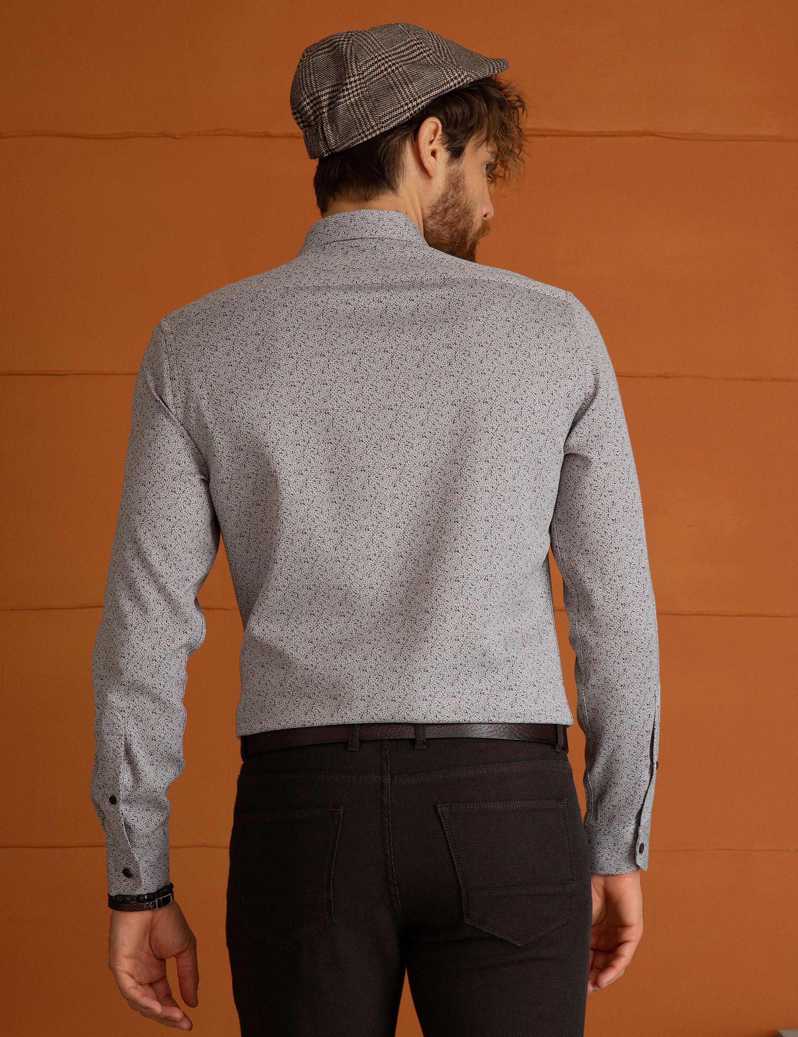 Bordo Slim Fit Gömlek