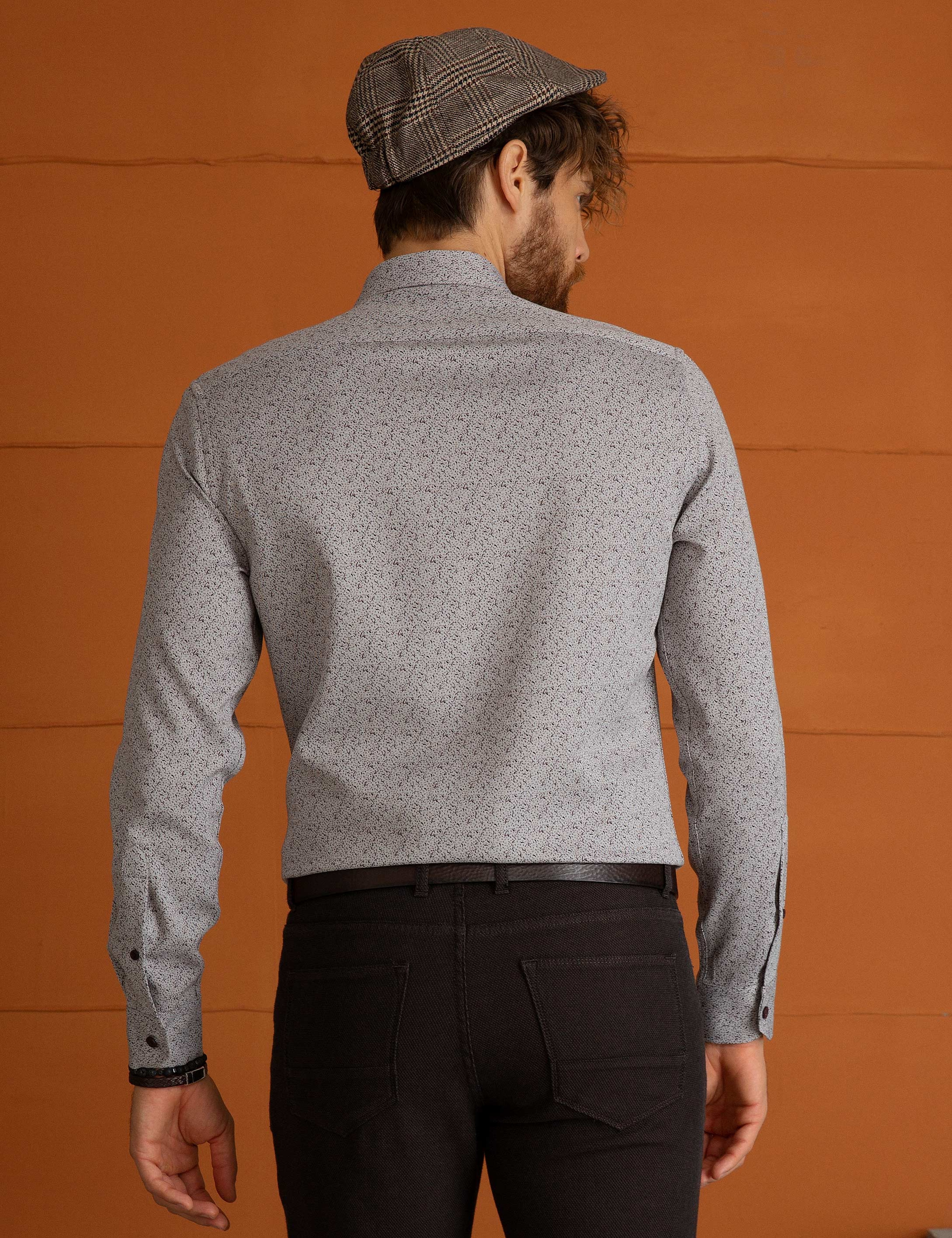 Bordo Slim Fit Gömlek - Image 3