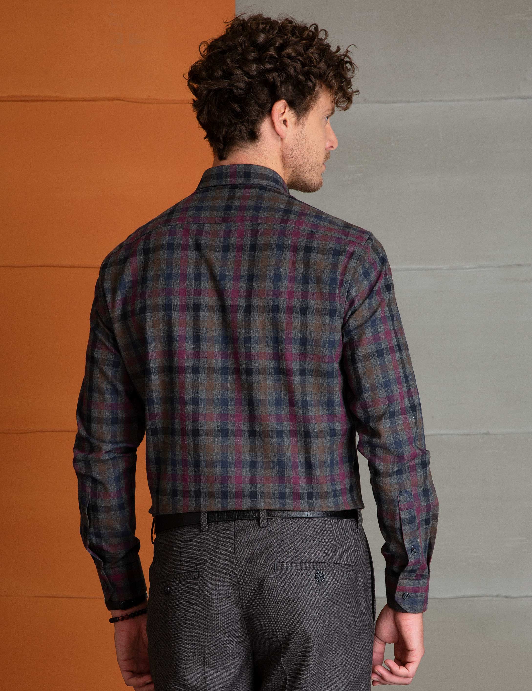 Slim Bordo Gömlek - 50195175019