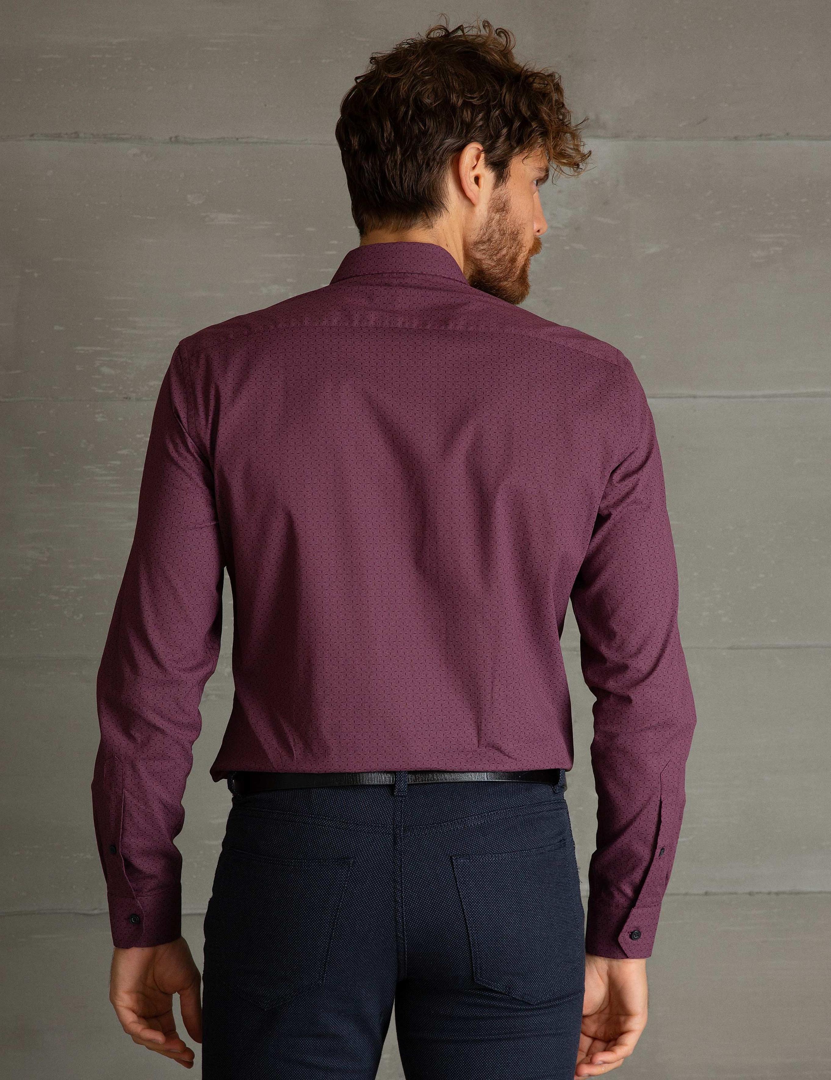 Bordo Slim Fit Gömlek