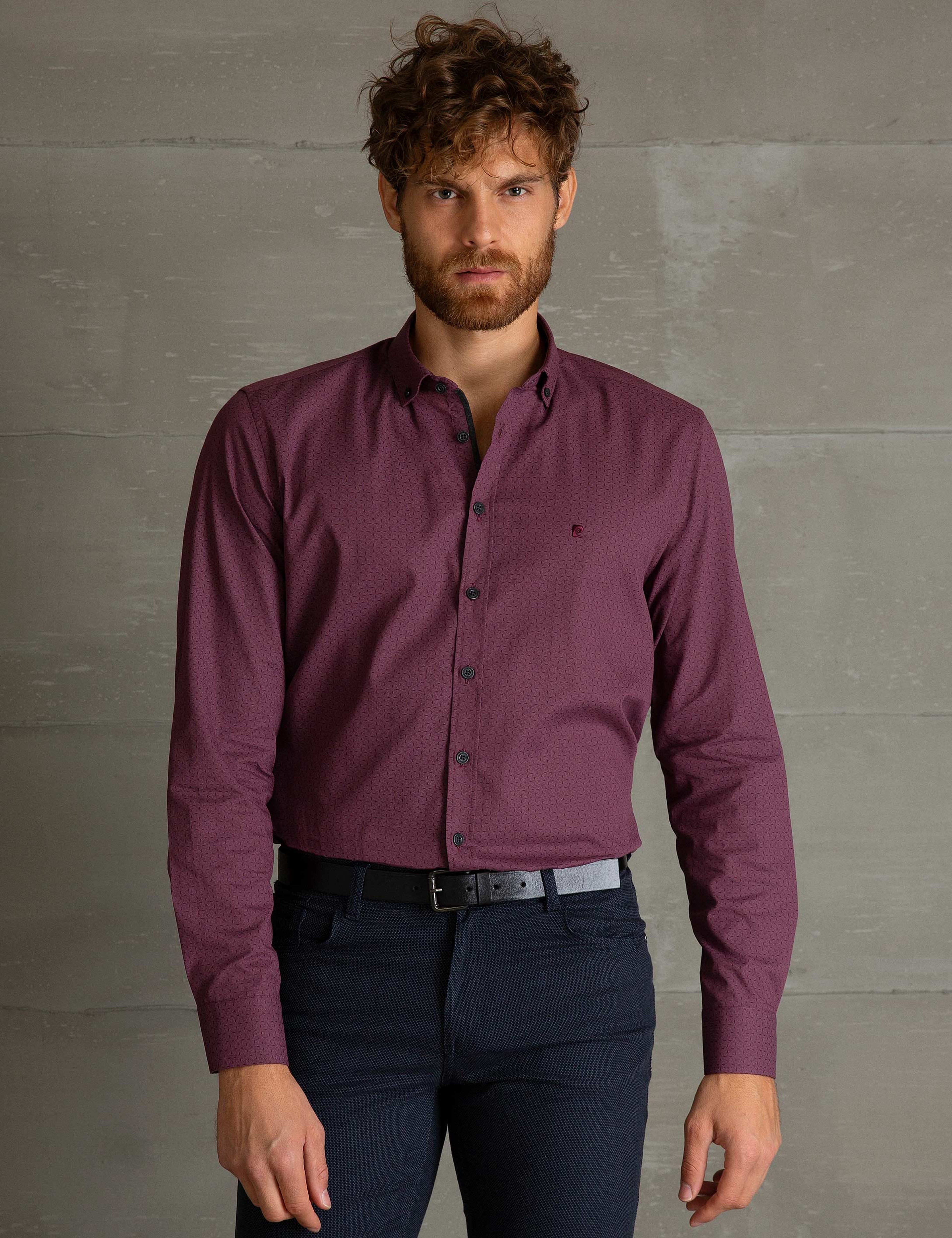 Bordo Slim Fit Gömlek