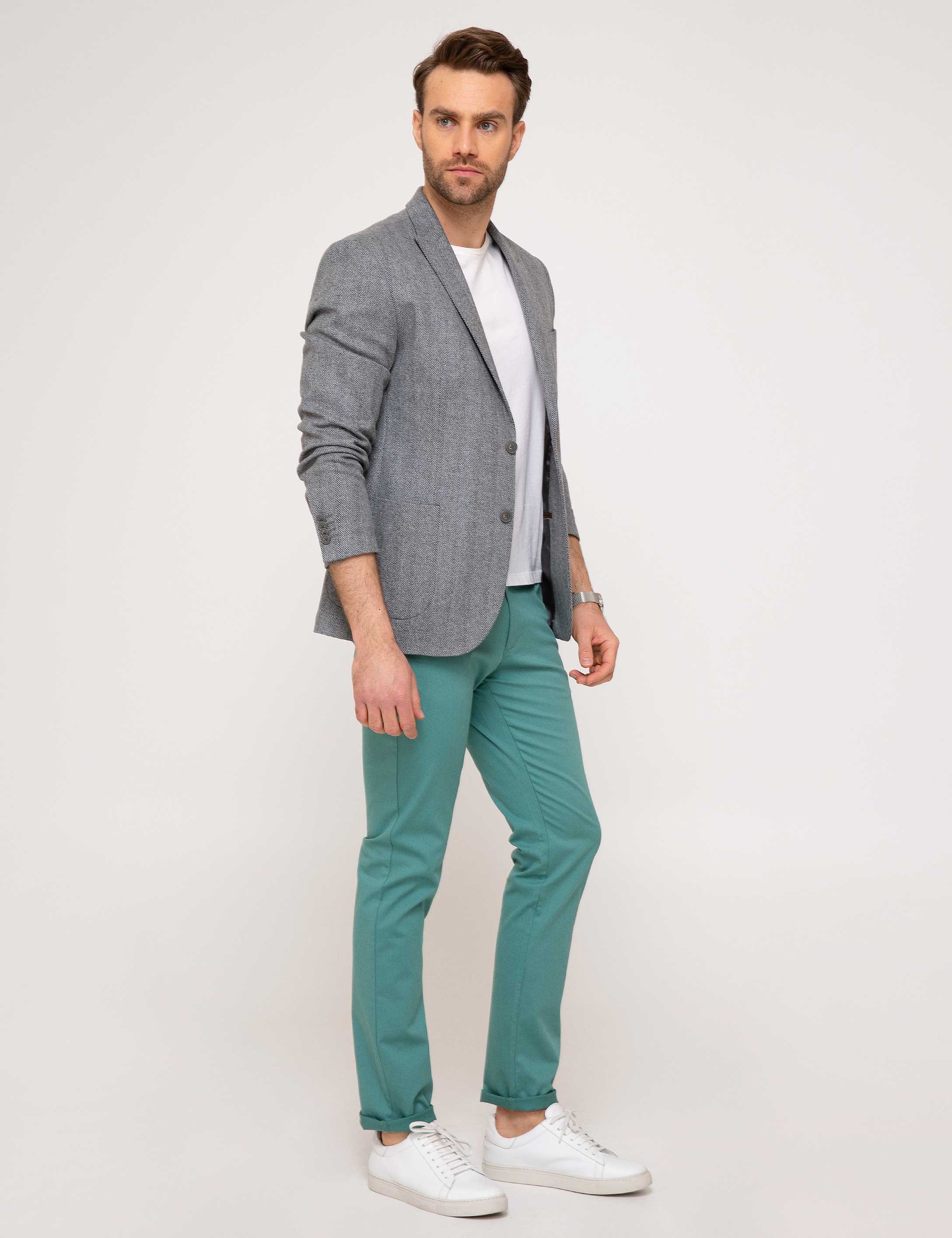 Nil Yeşil Slim Fit Chino Pantolon