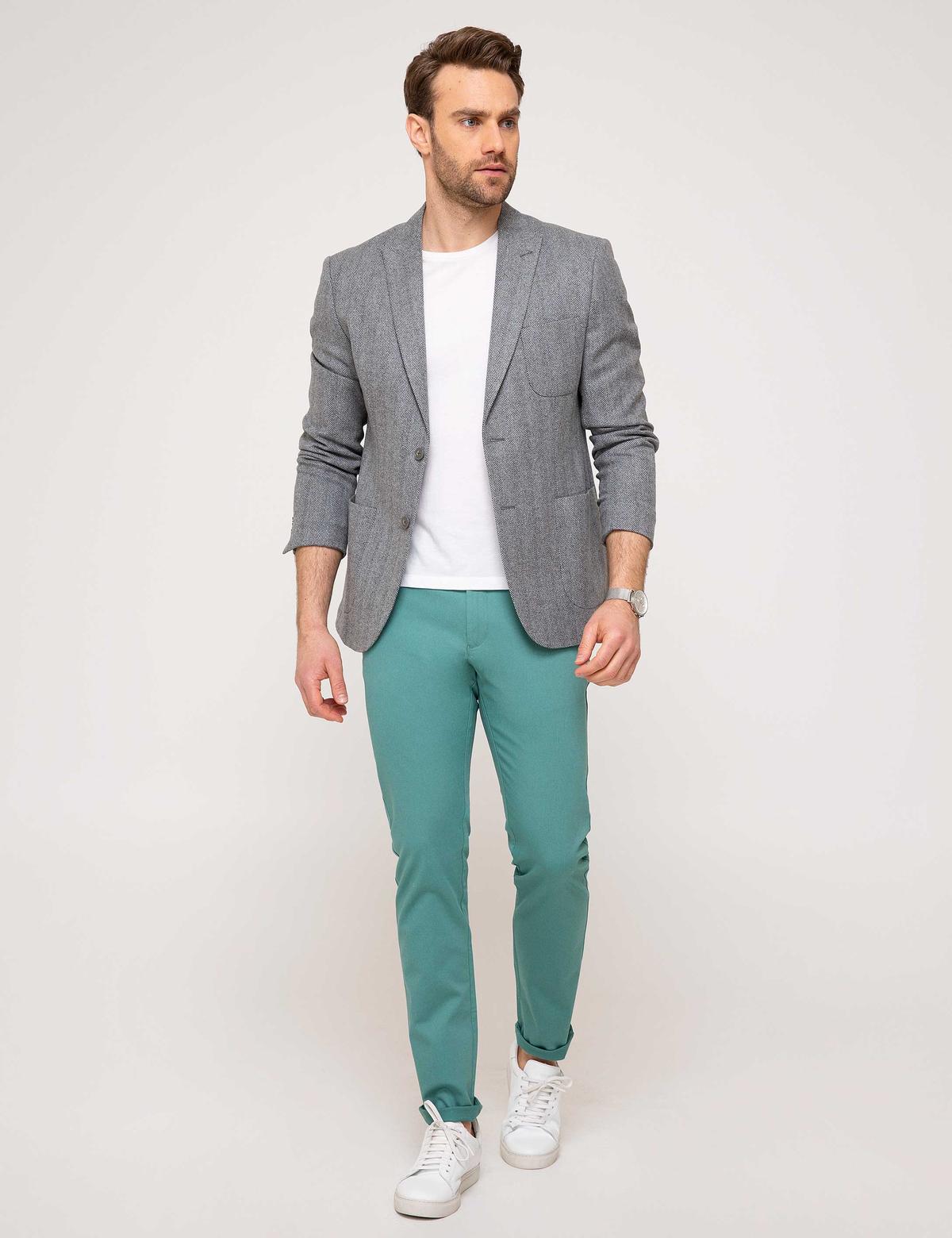 Nil Yeşil Slim Fit Chino Pantolon