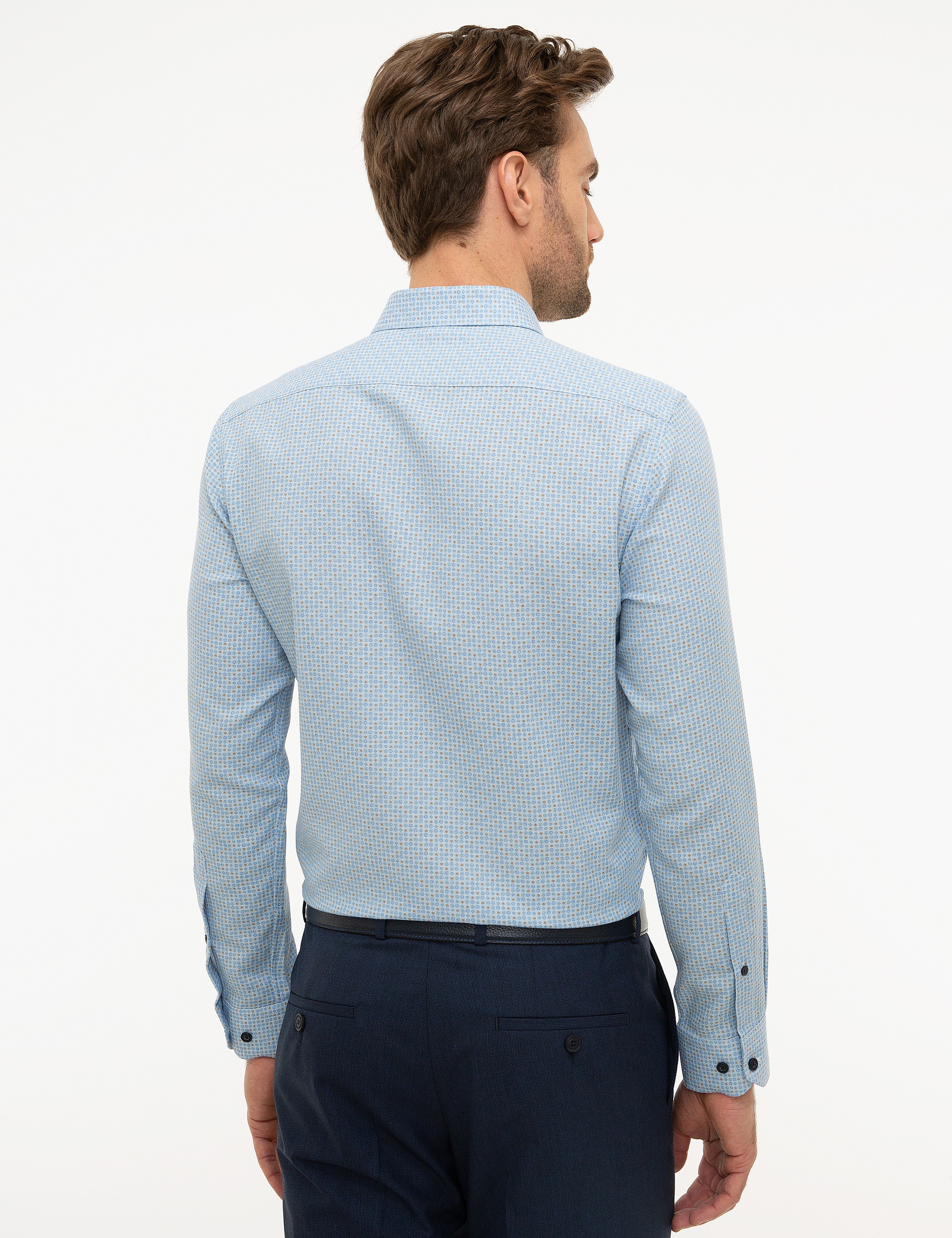 Mavi Slim Fit Gömlek - Image 3