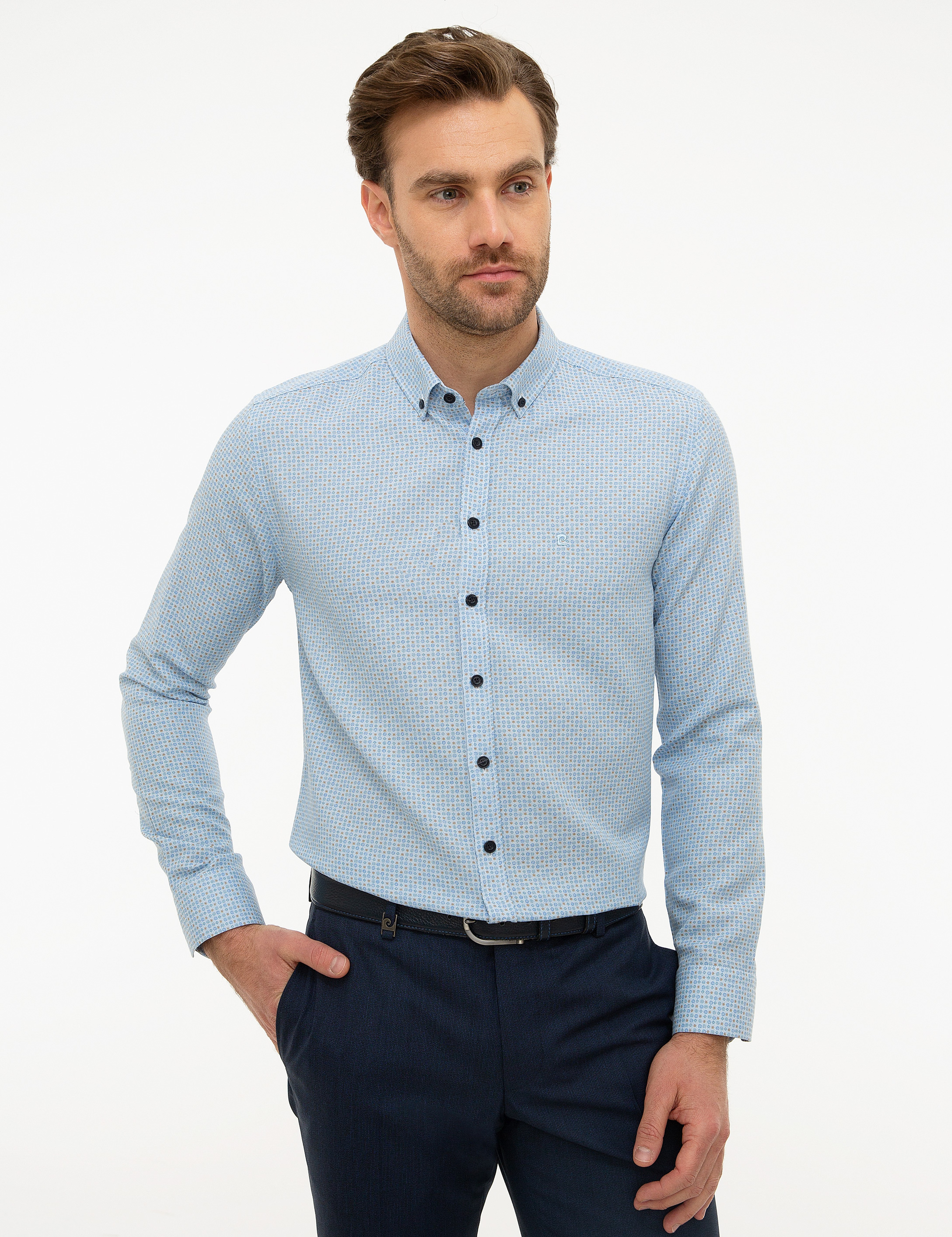 Mavi Slim Fit Gömlek - Image 2