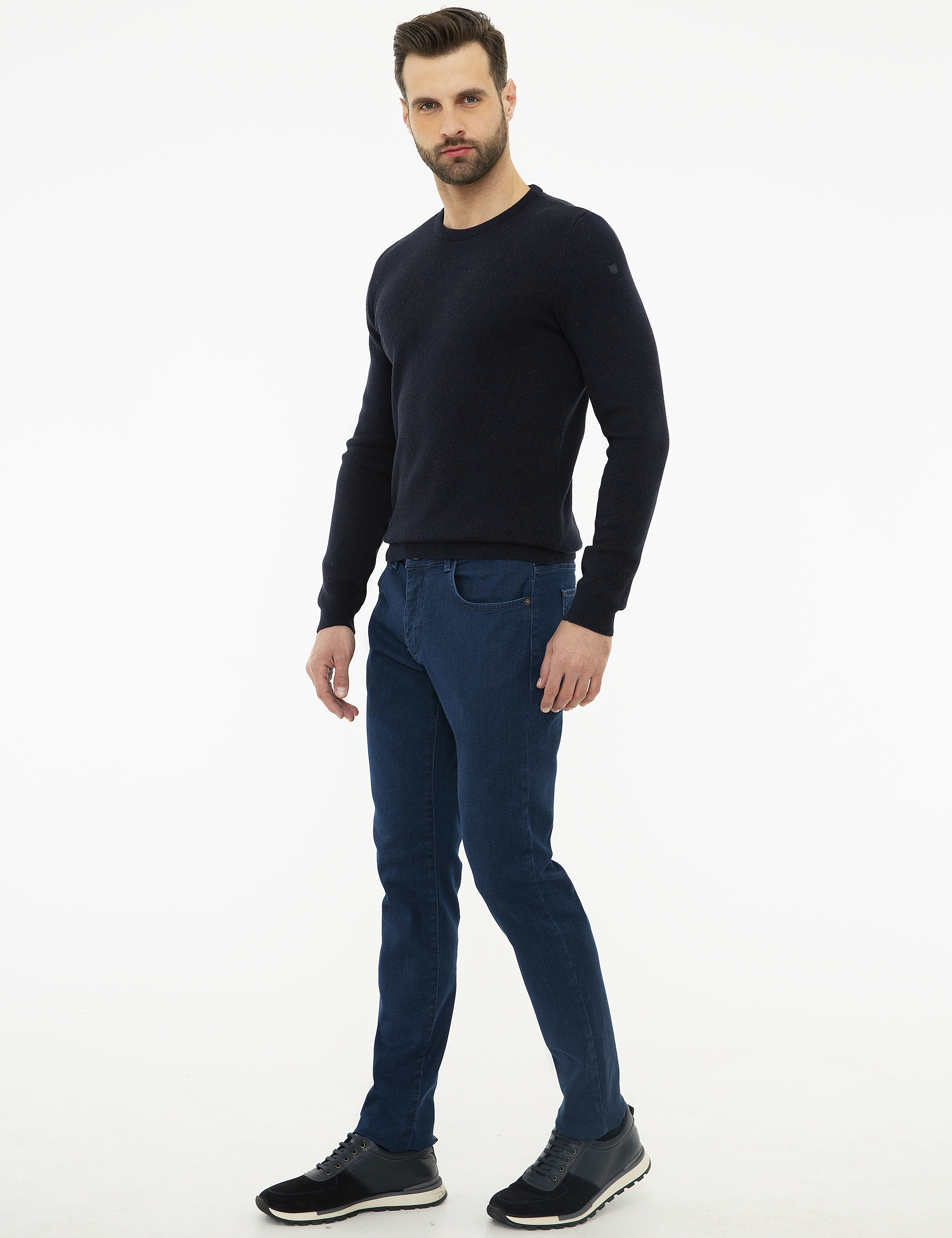 Koyu Mavi Slim Fit Denim Pantolon