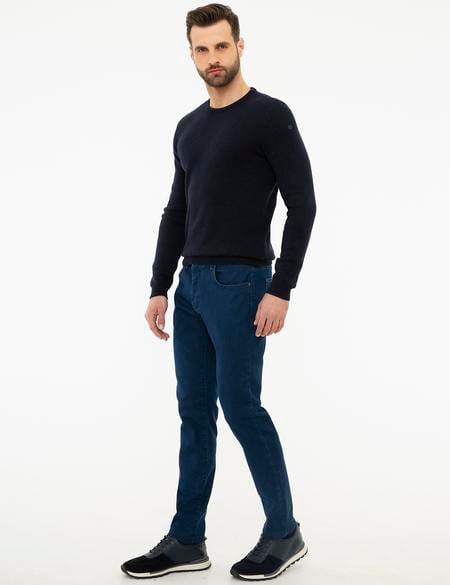 Koyu Mavi Slim Fit Denim Pantolon - 50225853002