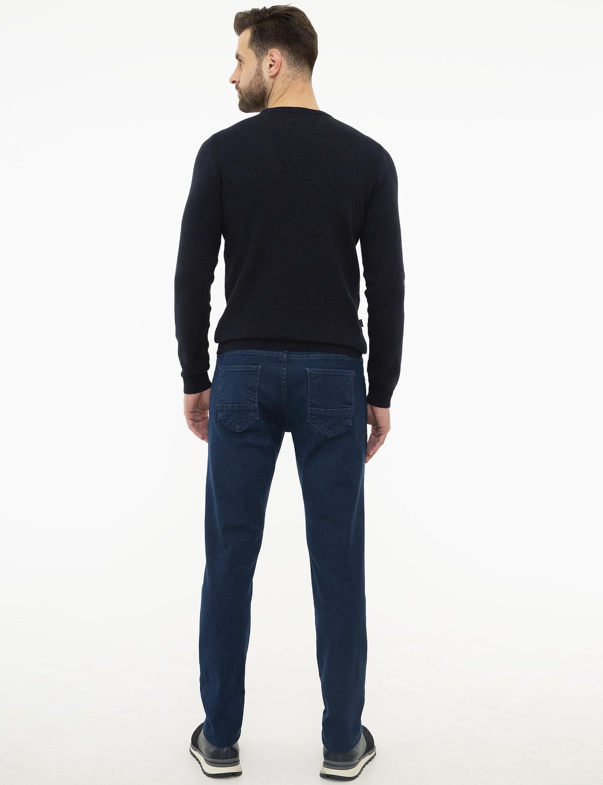 Koyu Mavi Slim Fit Denim Pantolon - 50225853002