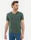 Koyu Yeşil Slim Fit V Yaka Tişört