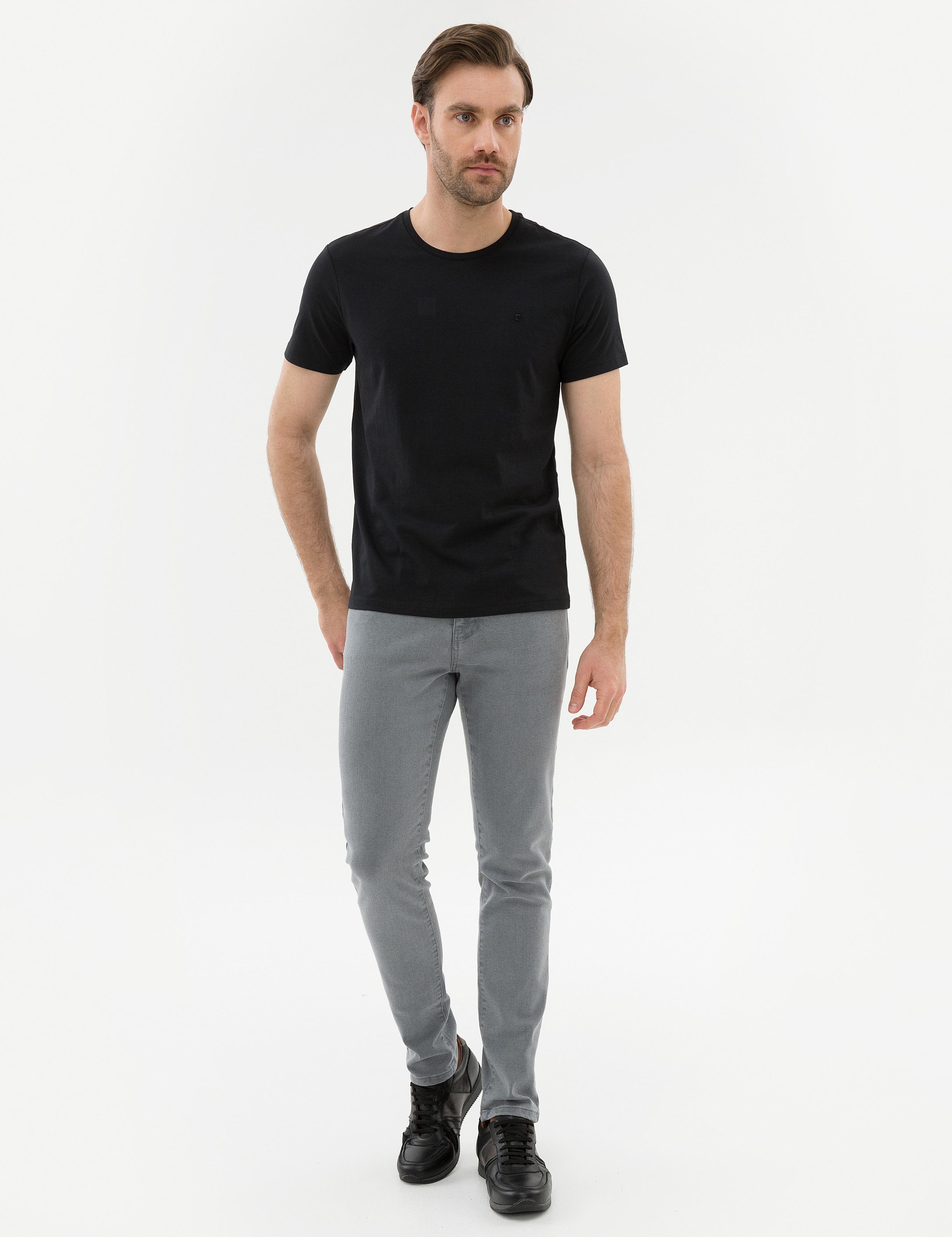 Siyah Slim Fit Bisiklet Yaka Basic T-Shirt