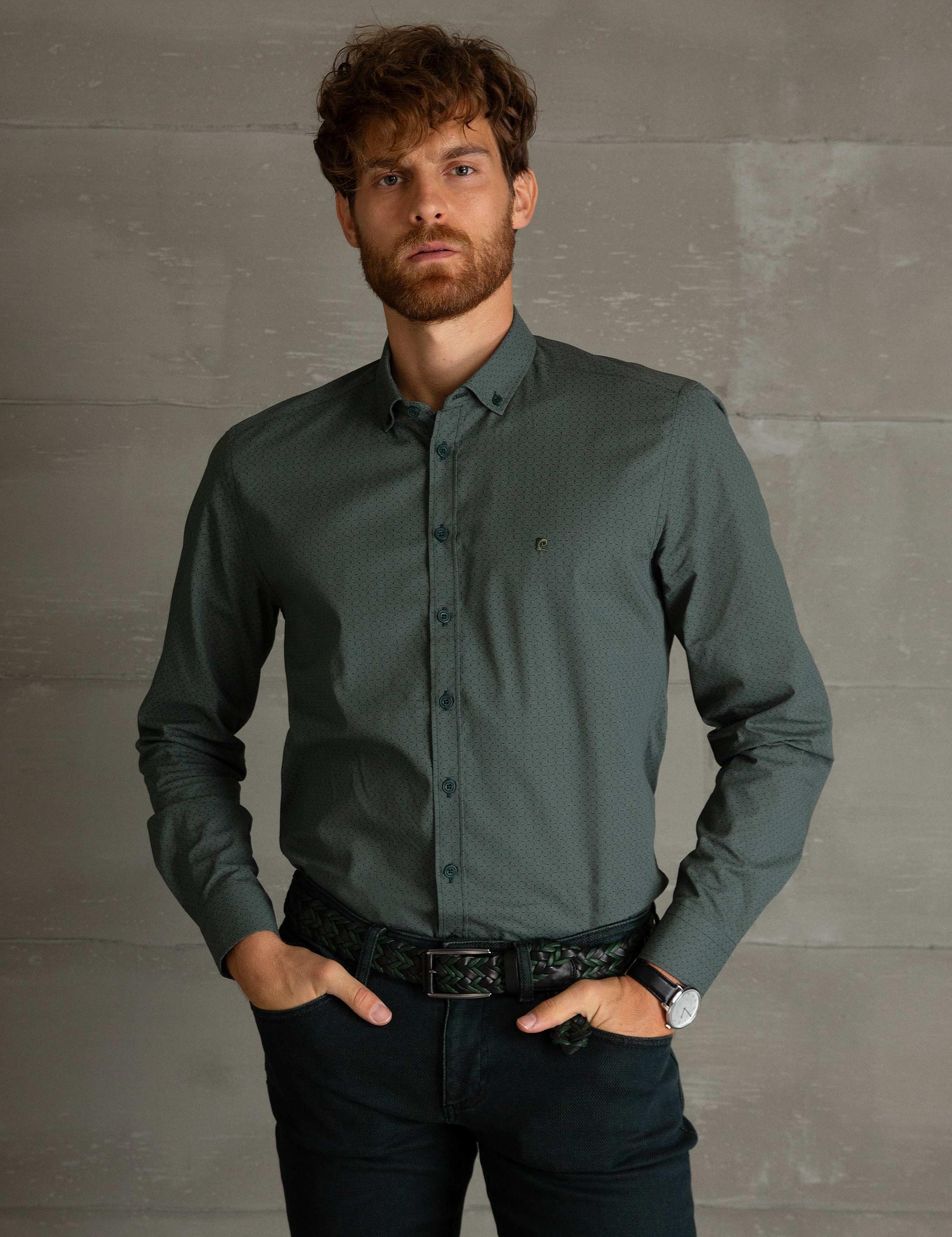 Yeşil Slim Fit Gömlek