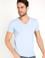 Açık Mavi Slim Fit V Yaka T-Shirt