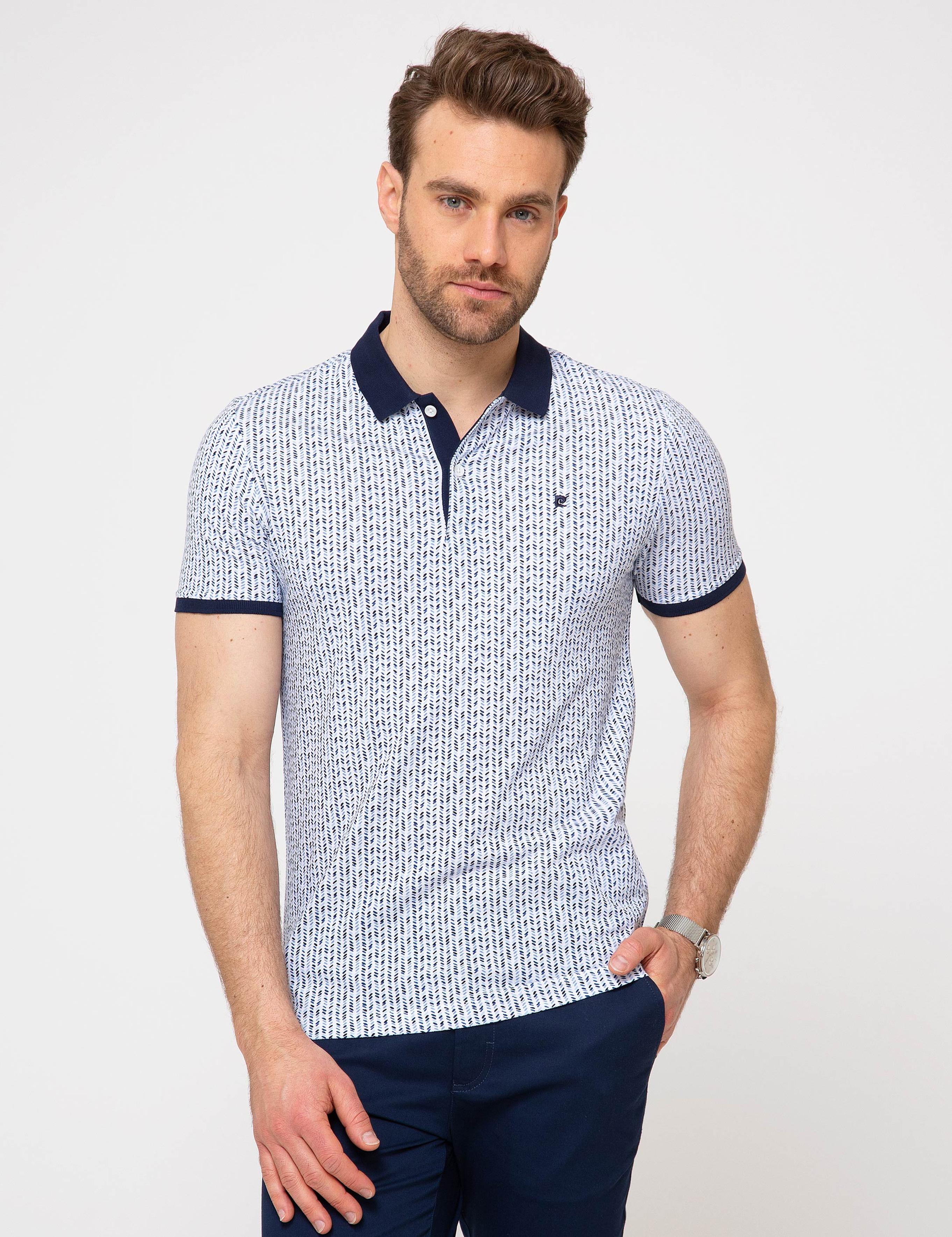 Lacivert Slim Fit Polo Yaka T-Shirt