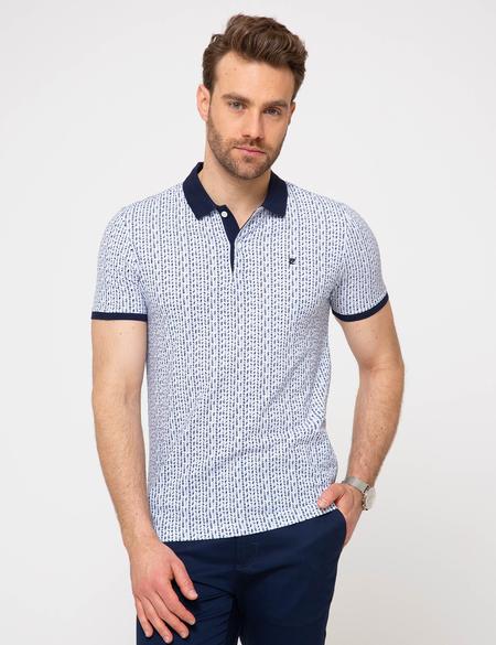 Lacivert Slim Fit Polo Yaka T-Shirt - 50195159038