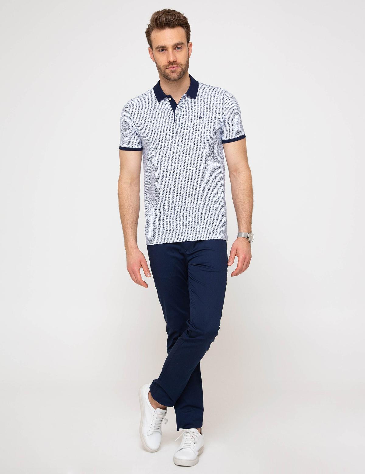 Lacivert Slim Fit Polo Yaka T-Shirt - 50195159038