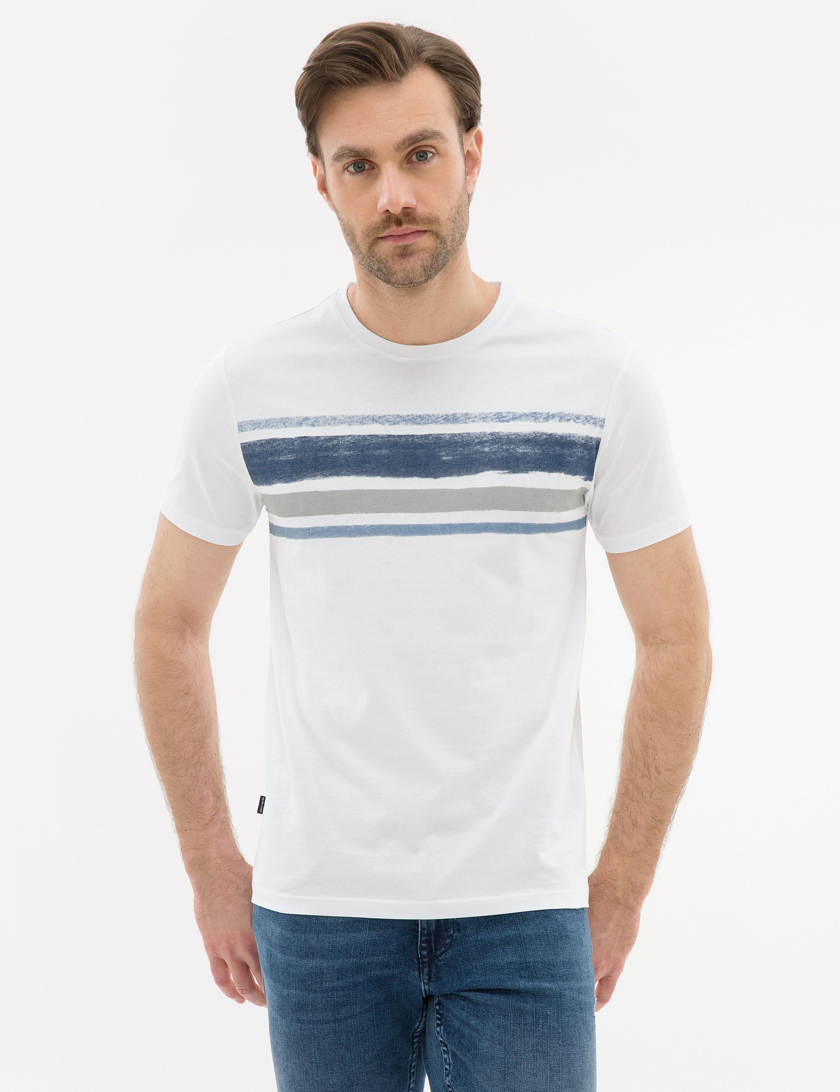 Lacivert Slim Fit Bisiklet Yaka T-Shirt