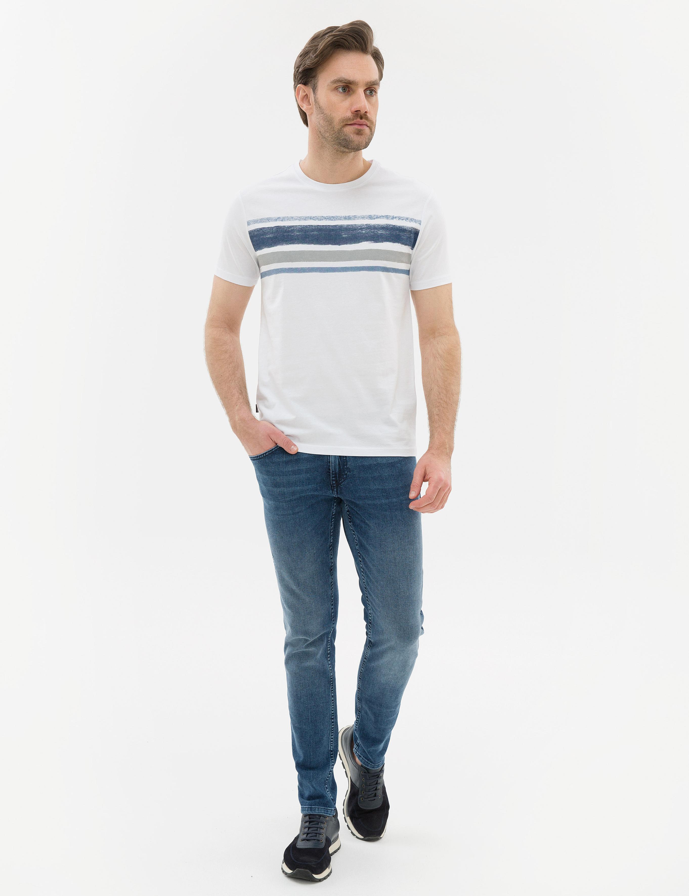 Lacivert Slim Fit Bisiklet Yaka T-Shirt